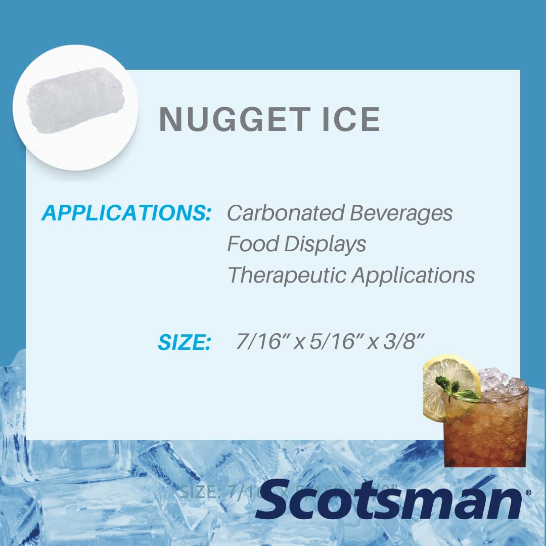 Scotsman Commercial Nugget Ice Maker Machine - Modular Design for Restaurants, Bars, and Home Use | Perfect for Cocktails, Soft Drinks, and Healthcare Facilities