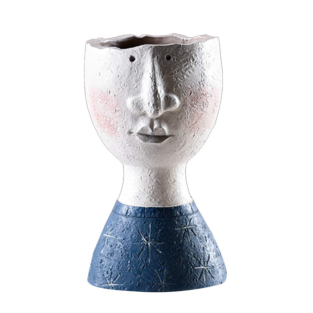 RY-CAN Handmade Resin Face Sculpture Flower Pot Vase - Artistic Portrait Planter for Home Decor, Garden & Gift Ideas | Perfect for Indoor Plants, Succulents & Floral Arrangements