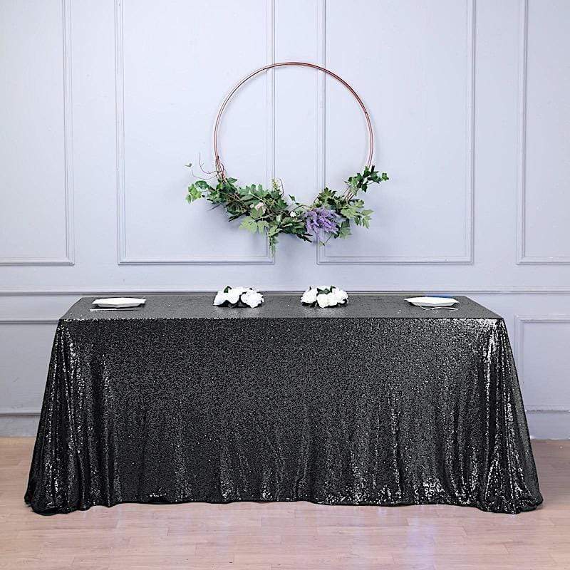 90x156 Inch Sparkling Sequined Rectangular Tablecloth for Wedding, Party, Banquet & Holiday Decor - Elegant Dining Table Cover for Special Occasions