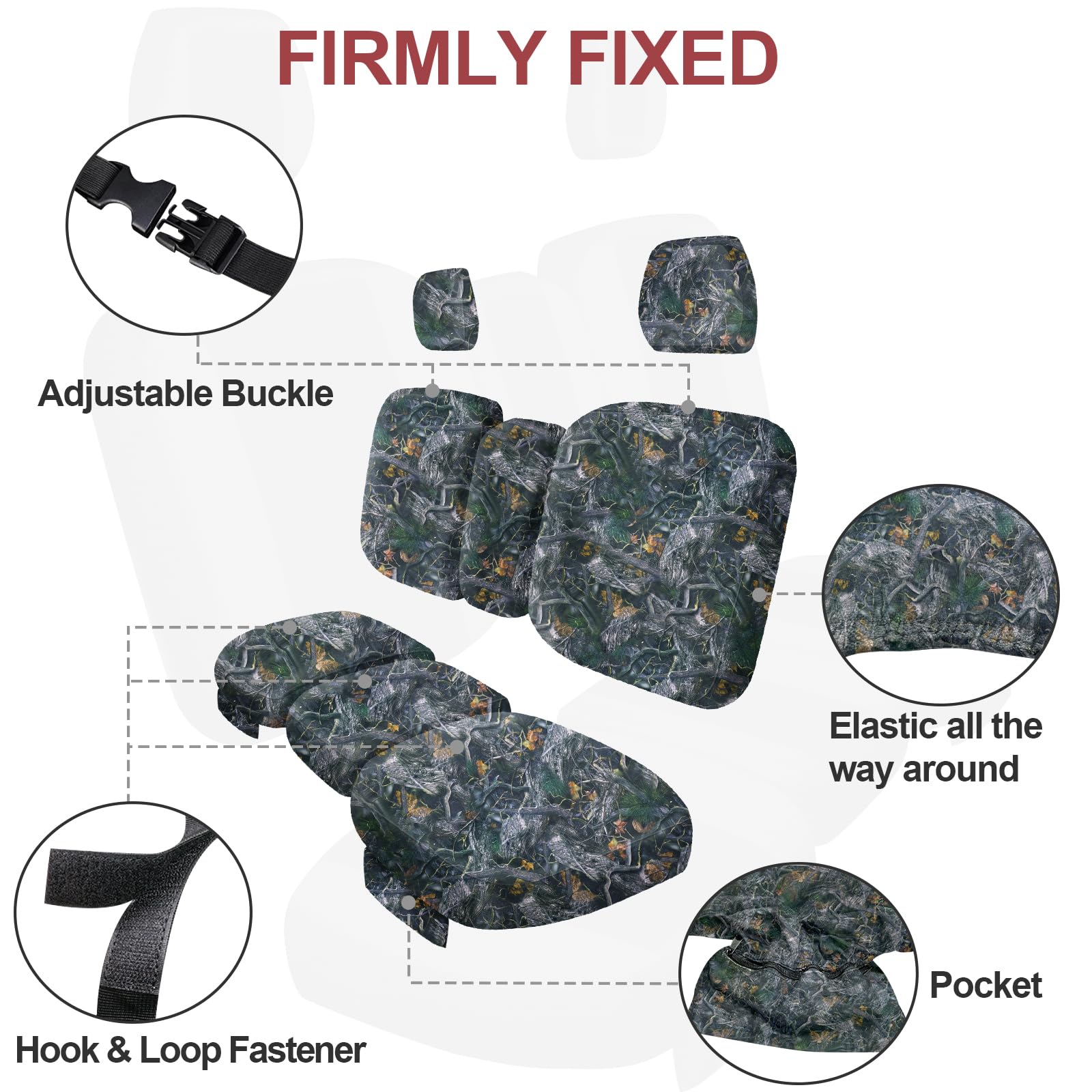 StarknightMT Camo Waterproof Dustproof UTV Seat Cover for Can Am Defender DPS MAX 6X6 PRO (2016-2025) | Split Bench Design | Durable Defender Accessories | Perfect for Off-Roading, Hunting & Outdoor Adventures