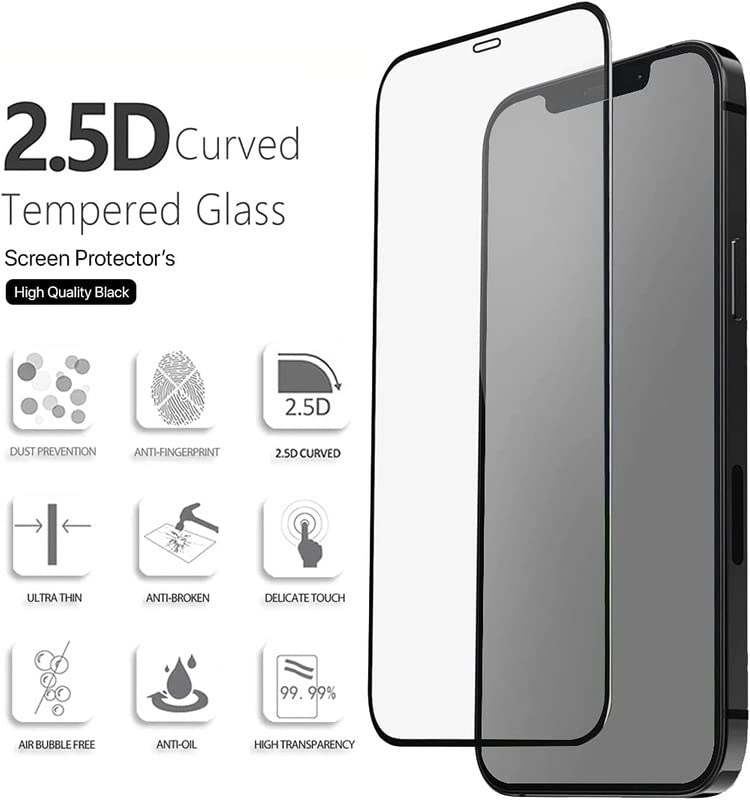 Premium HD+ Oleophobic Tempered Glass Screen Protector for Samsung Galaxy A22 5G (6.6 Inch) - Full Screen Coverage, Anti-Scratch & Anti-Fingerprint - Includes Free Installation Kit - Perfect for Daily Protection & Gaming