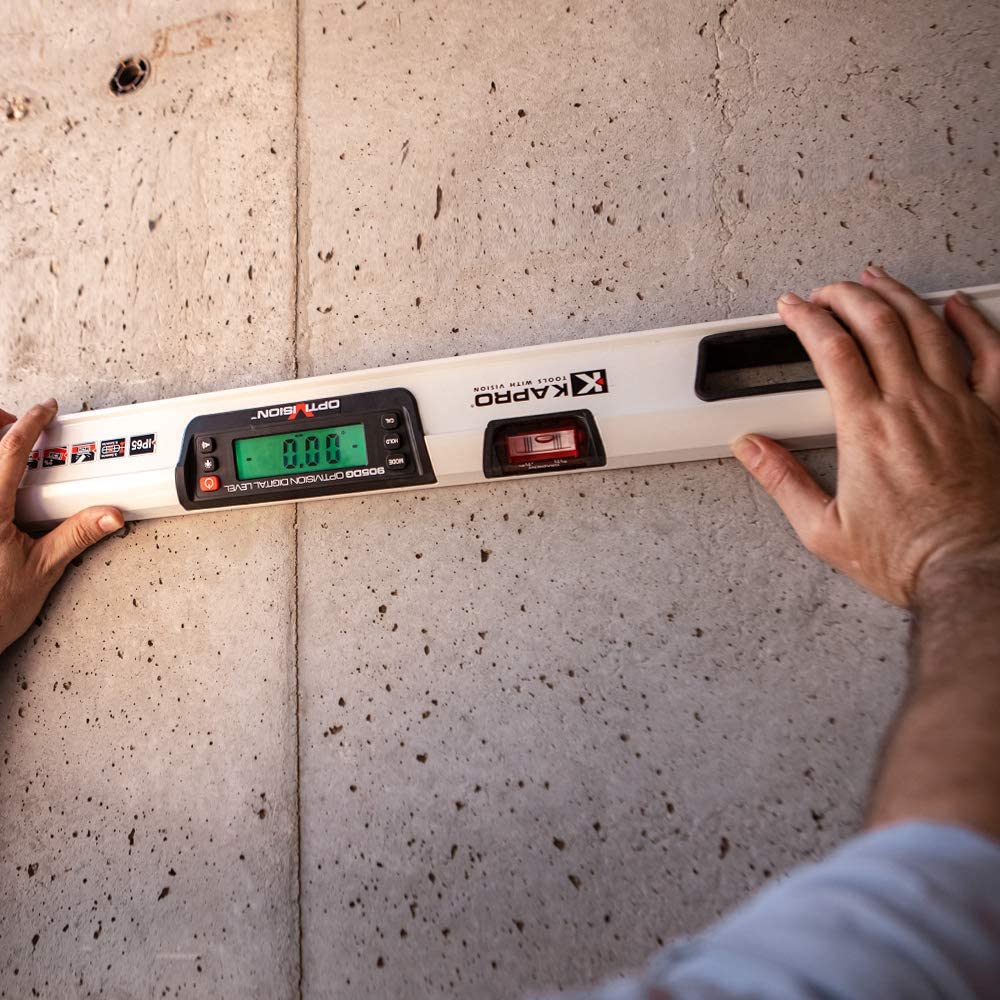 Kapro 905 Digital Condor Magnetic Digital Level IP65 with OPTIVISION - Visual & Audible Slope Indicator, False Zero Mode, Large Display, 180° Invertible Readout (72 Inch) - Perfect for Construction, Woodworking, and DIY Projects