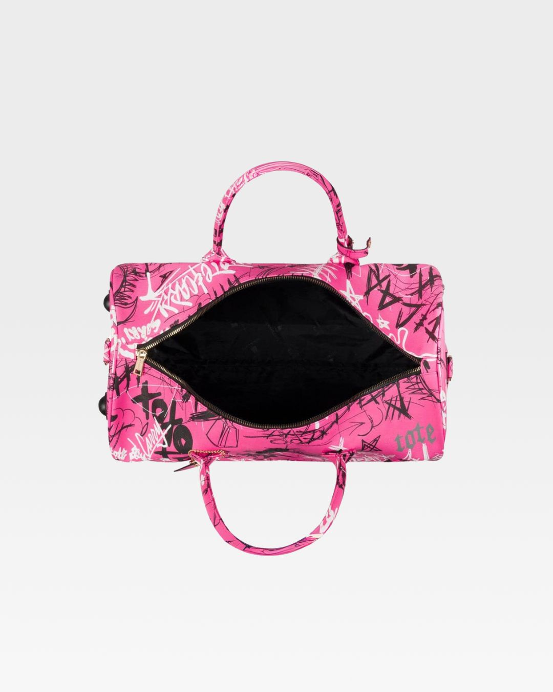 Graffiti Rolling Duffle Bag in Baby Pink - Stylish Travel Duffel with Wheels for Gym, Weekend Trips & Sports Gear Storage