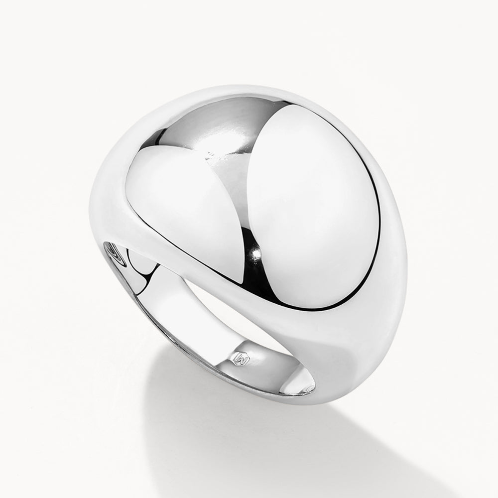 Silver Ball Dome Ring for Women - Minimalist Stackable Ring for Everyday Wear, Gift for Her, Wedding, Anniversary, or Special Occasion