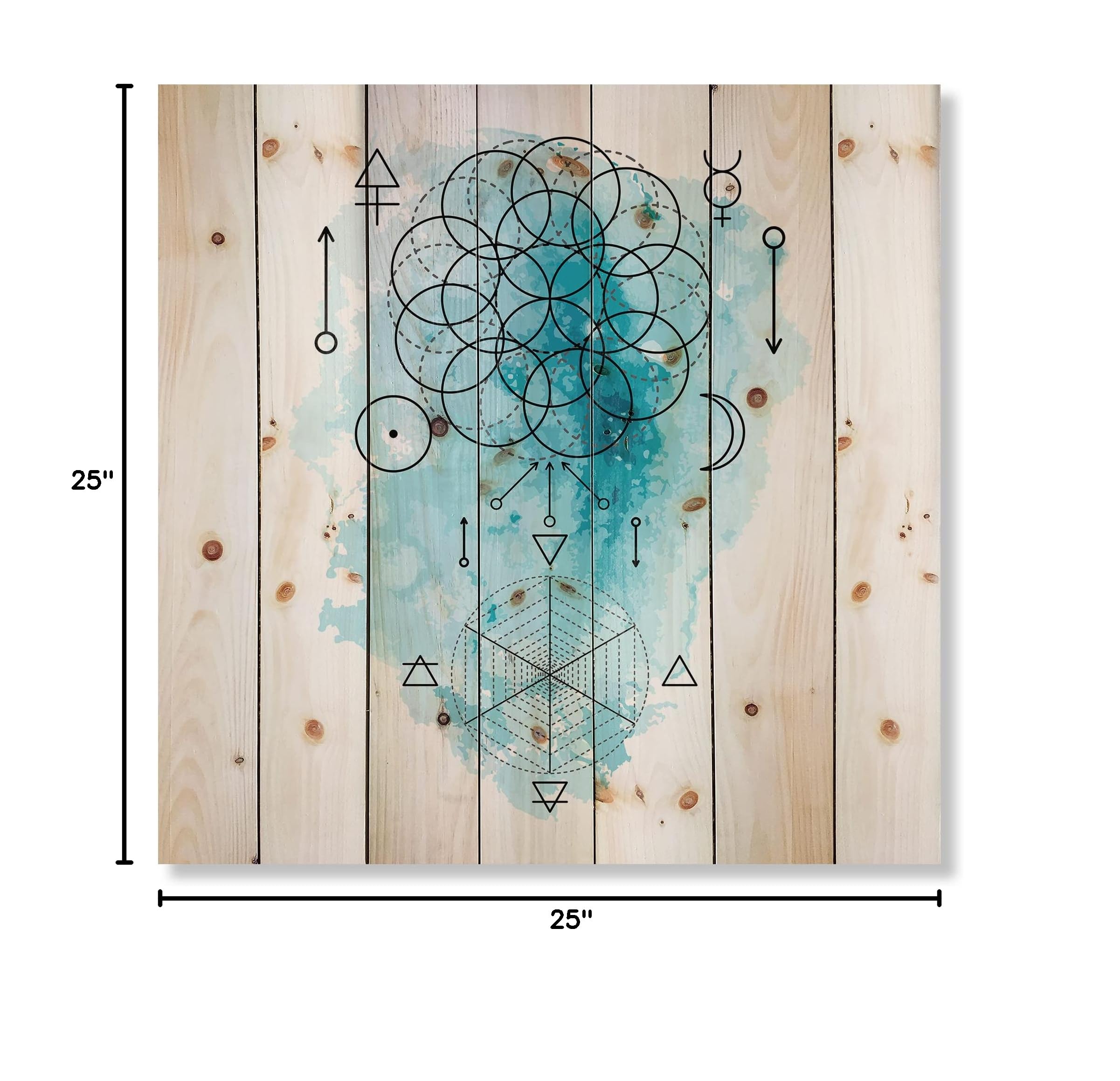Bohemian Wood Wall Art - Sacred Geometry & Alchemy Decor for Home & Office