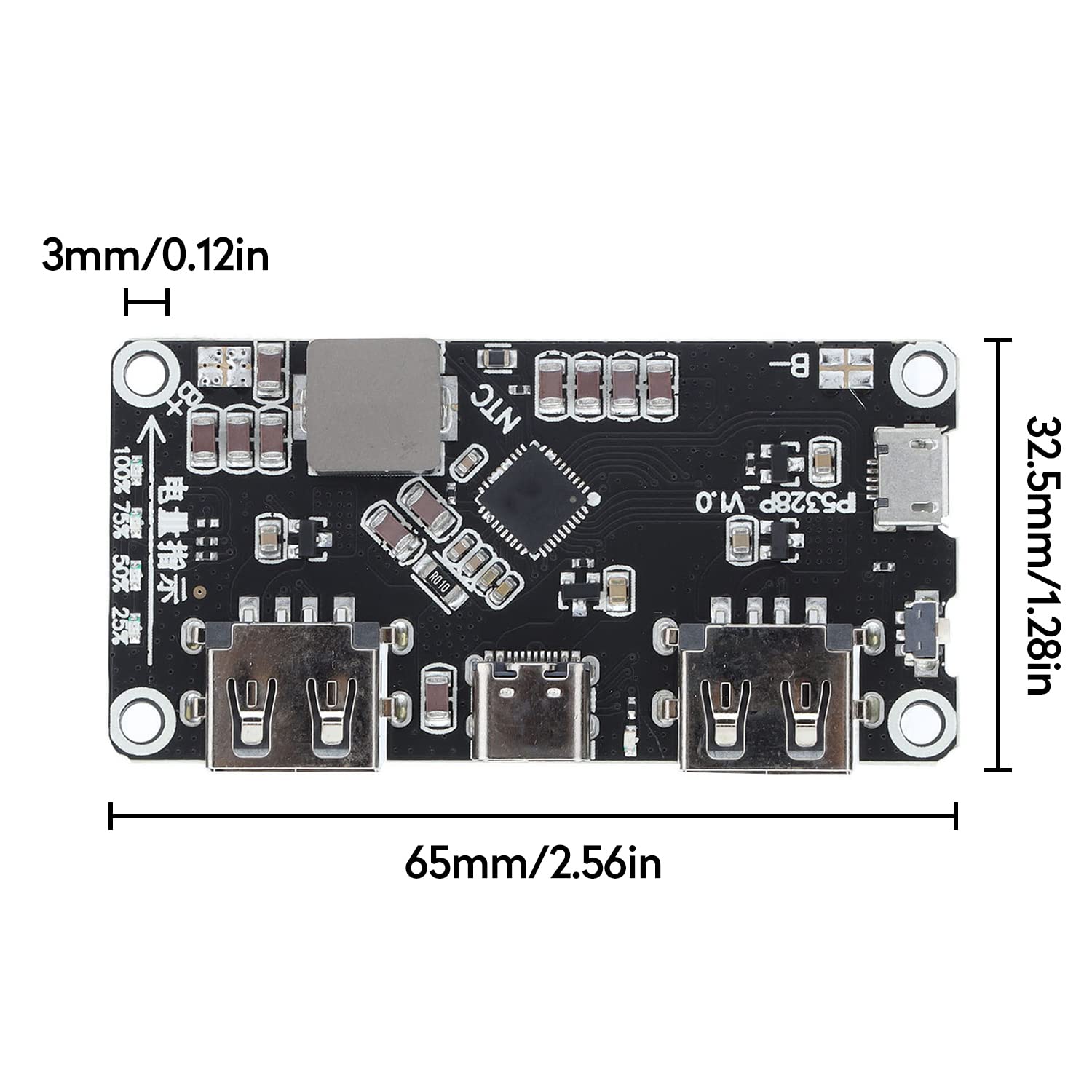 1Pcs IP5328P Fast Charging Module 3.7V-12V Step-Up Circuit Board for DIY Phone Chargers