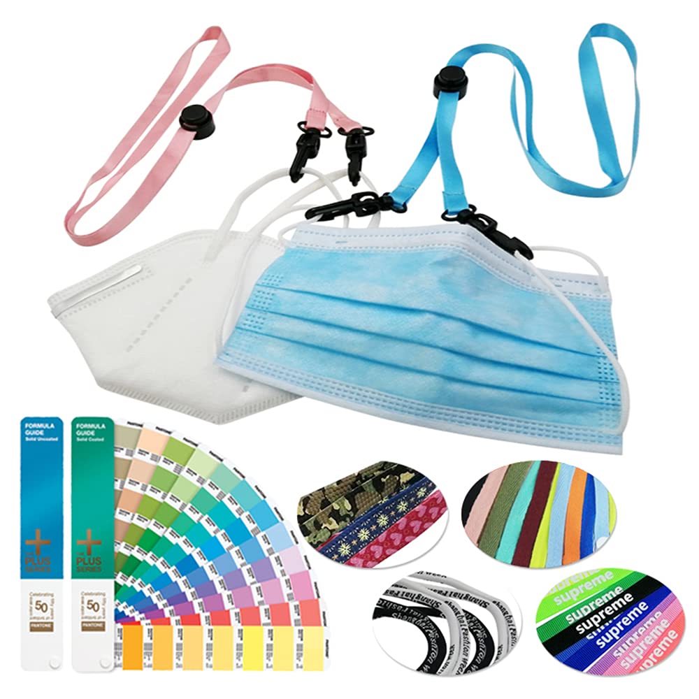 Custom Face Mask Lanyards 500Pack - Adjustable Neck Strap with Clips for Kids & Adults - School, Work, Travel