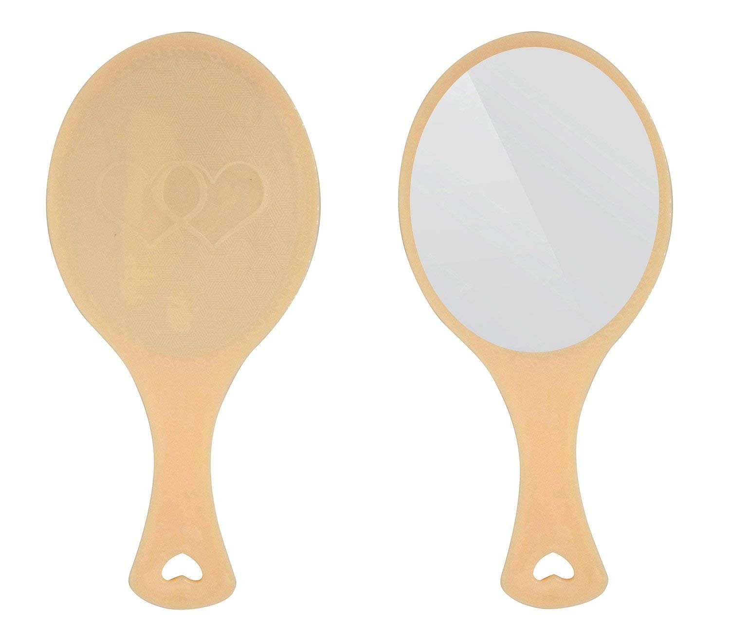 SIYAA Hand Mirror with Comb Set for Women and Girls - Portable Travel Vanity Mirror & Hair Comb Kit (Yellow) - Perfect for Makeup, Hair Styling, Travel & Gift Giving