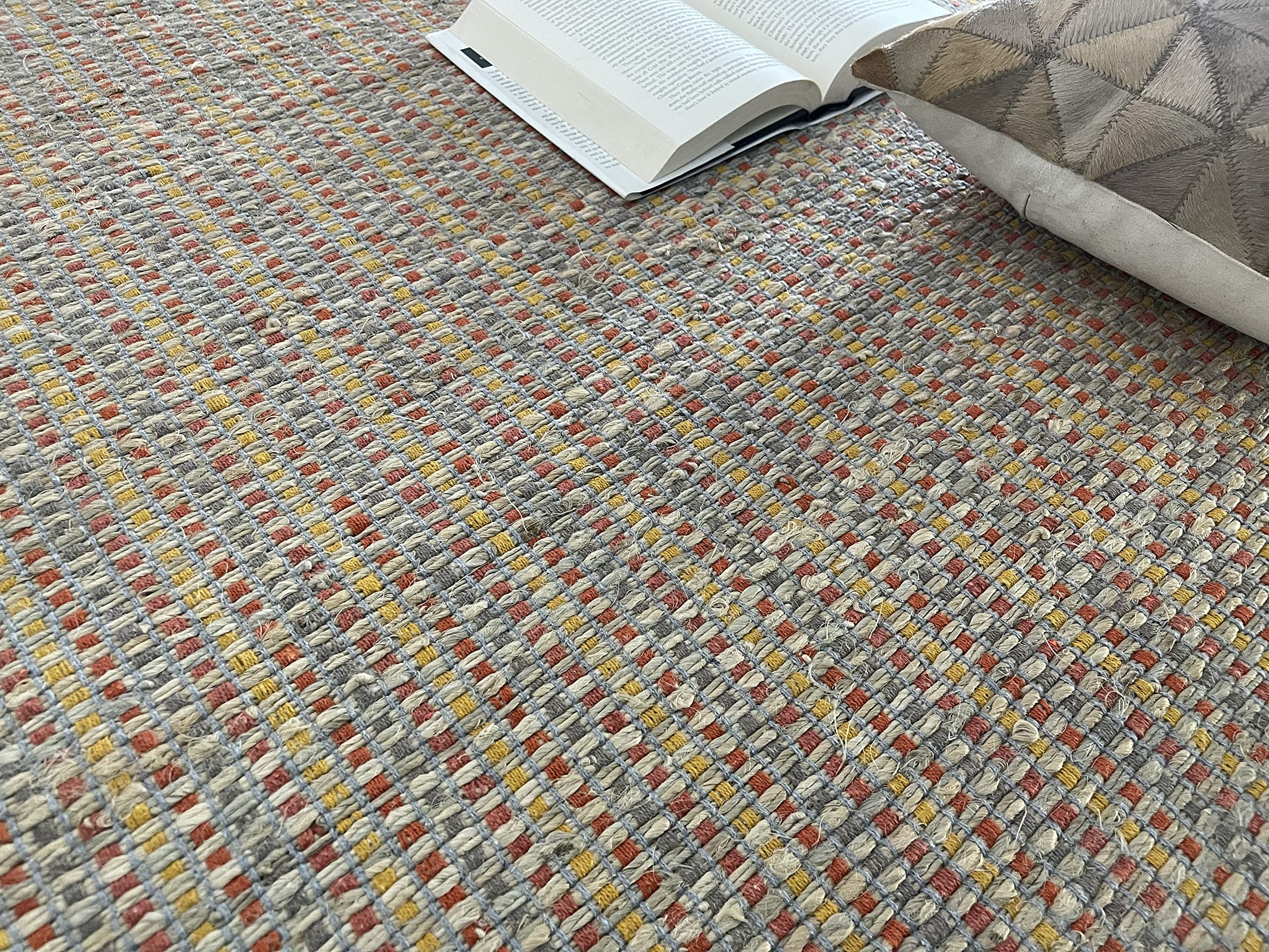 Handmade Manila Hemp & Cotton Natural Fiber Rug - Easy Maintenance, Non-Slip, Eco-Friendly 8'x10' Area Carpet for Living Room, Bedroom, Family Room (Spice) | Perfect for Cozy Home Decor & High-Traffic Areas