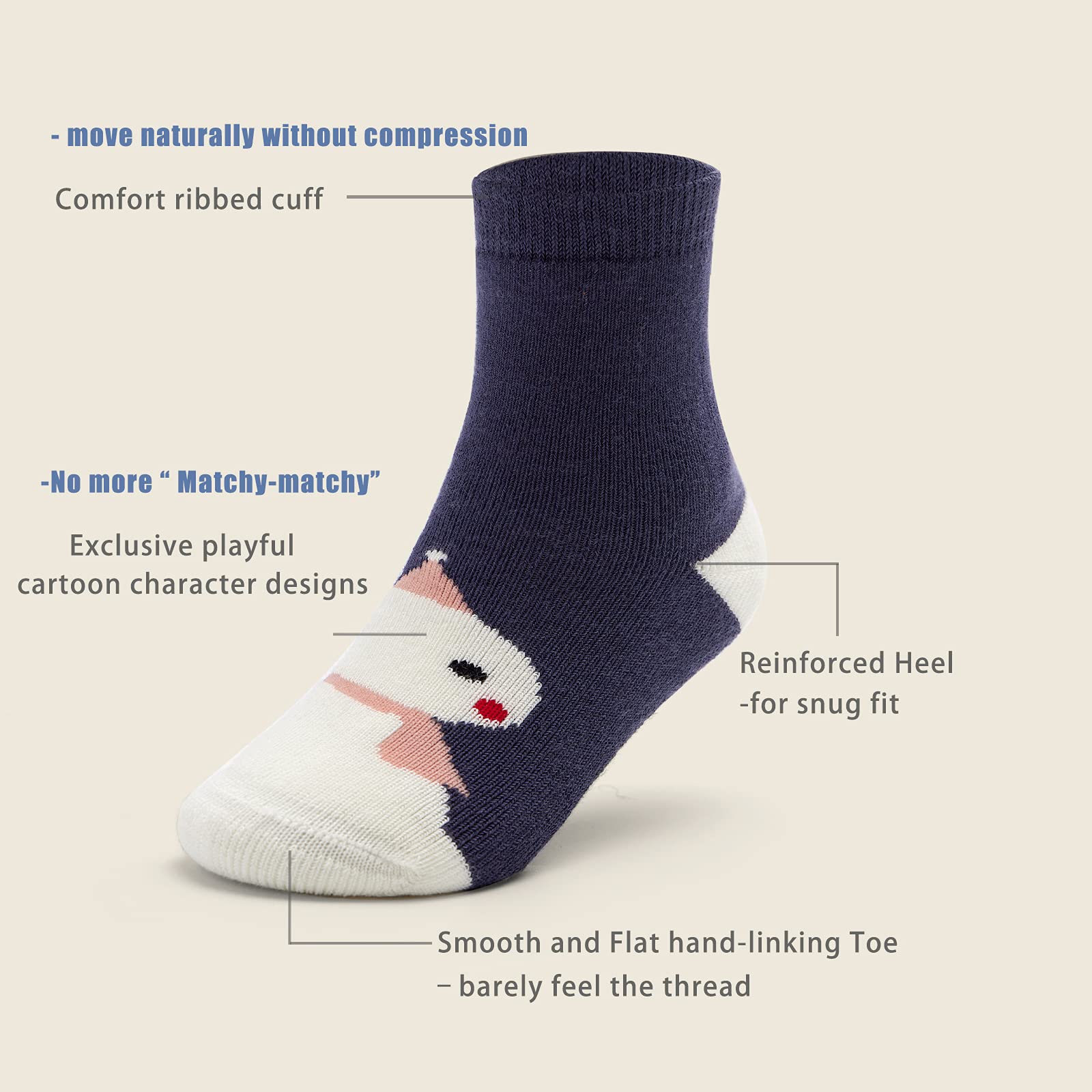 Boys Winter Socks 6 Pack - Kids Warm Crew Socks with Thermal Terry Lining for Cold Weather - Cozy School, Outdoor & Snow Day Essentials