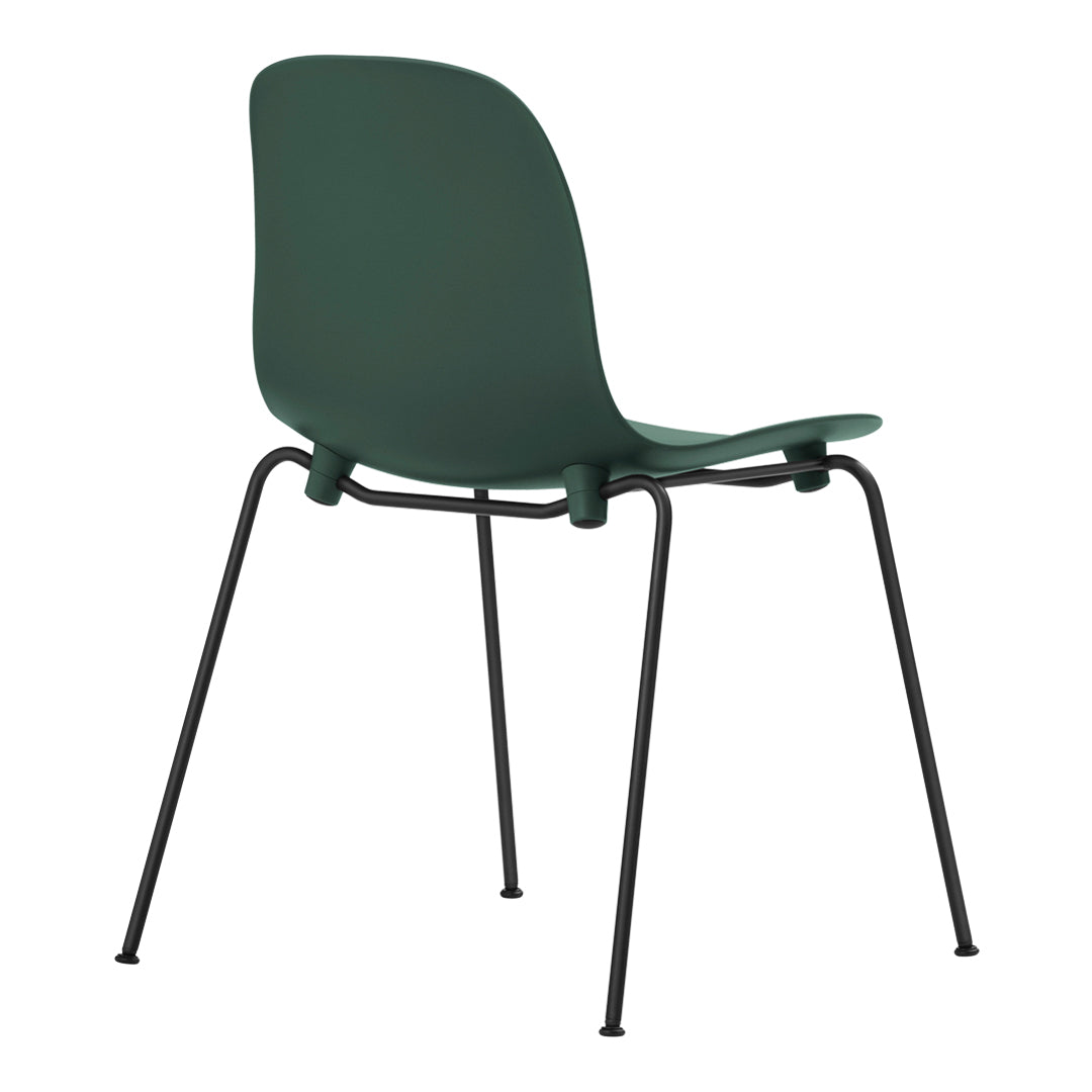 Stackable Side Chair with Metal Legs - Fully Upholstered Dining Chair for Kitchen, Restaurant, or Office Use