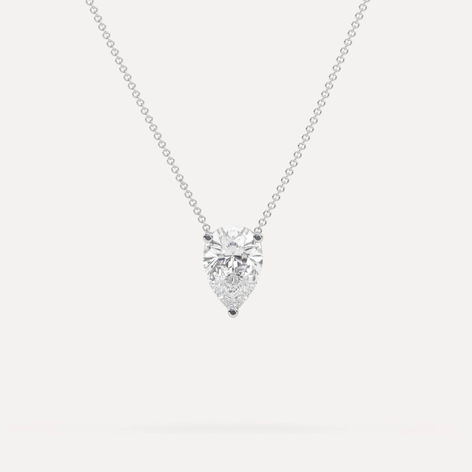 2 Carat Pear Floating Diamond Necklace - Elegant Dangling Pendant for Women - Perfect for Weddings, Anniversaries & Special Occasions
