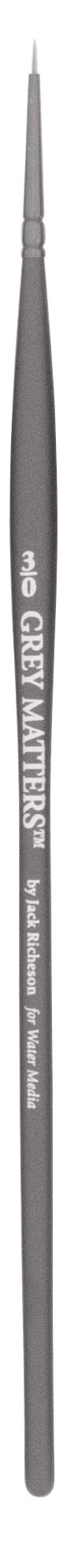 Jack Richeson Grey Matters Synthetic Watercolor Round 3/0 Brush - Professional Artist Paint Brush for Watercolor Painting, Miniature Art & Fine Detailing | Perfect for Studio, Classroom & Travel Art Supplies