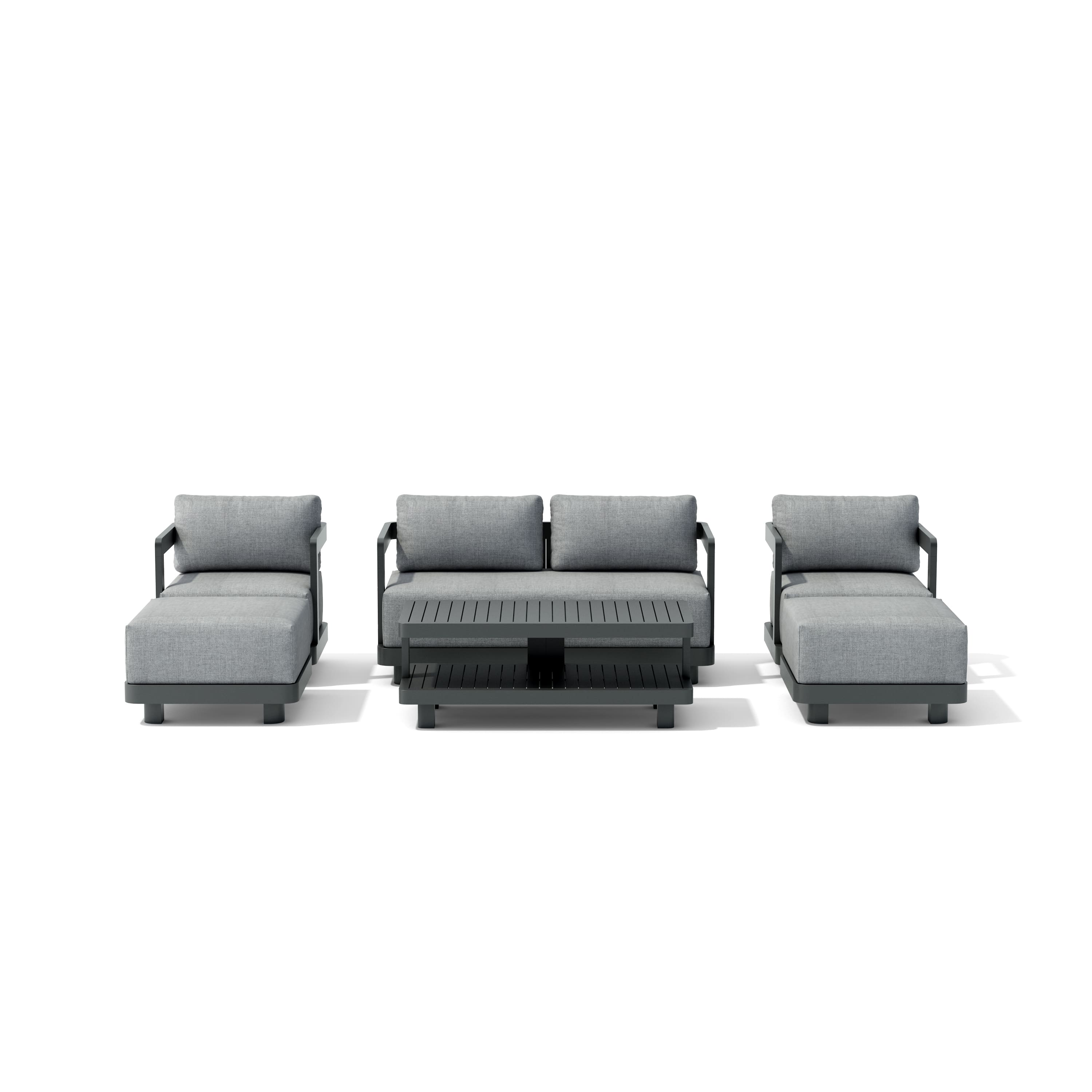 6-Piece Granada Deep Seating Patio Set - Outdoor Wicker Furniture with Cushions for Backyard, Poolside & Garden Relaxation