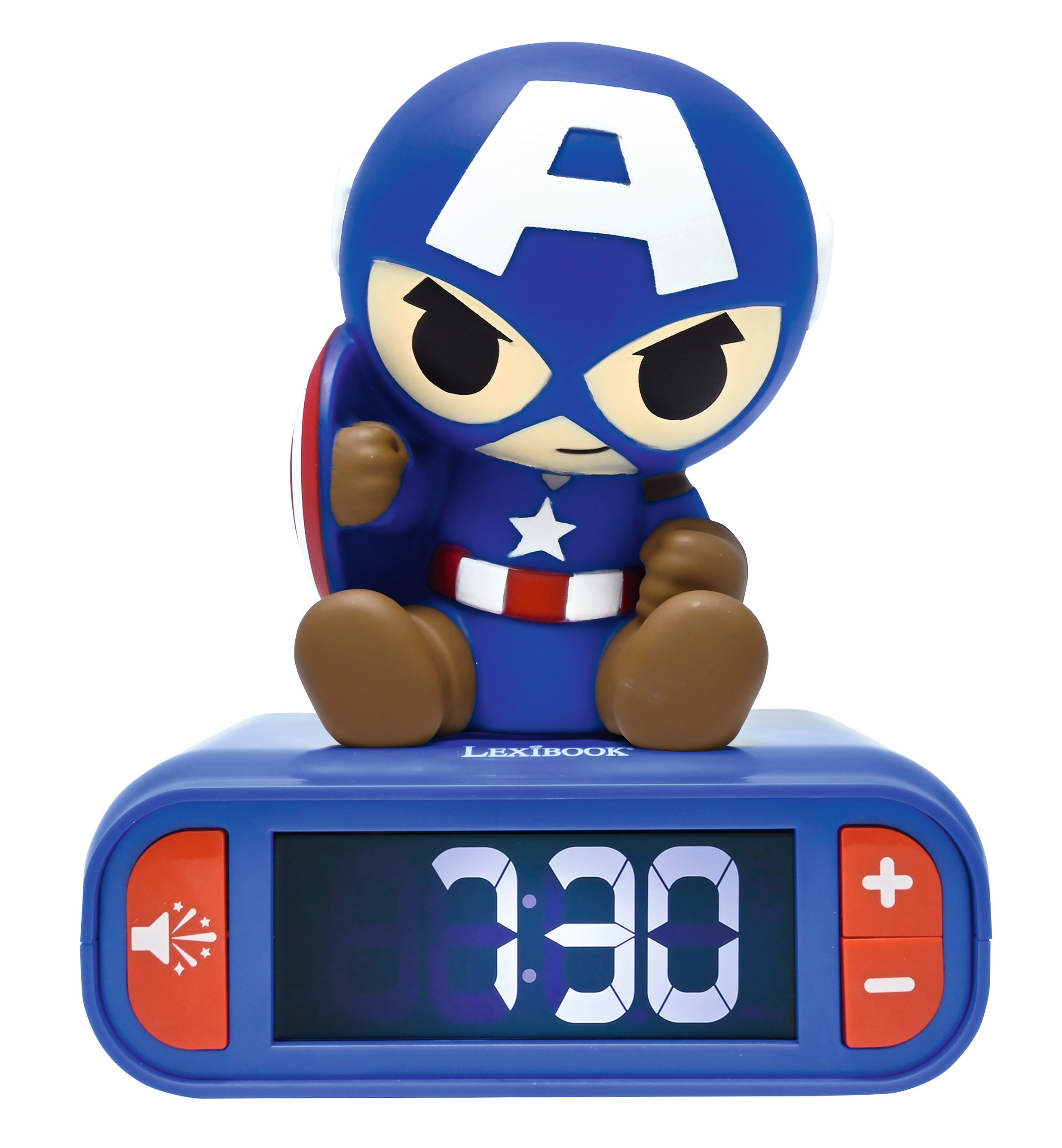 Captain America Night Light Alarm Clock with Sound - Superhero Bedroom Decor for Kids & Adults, Perfect for Nighttime Safety & Fun