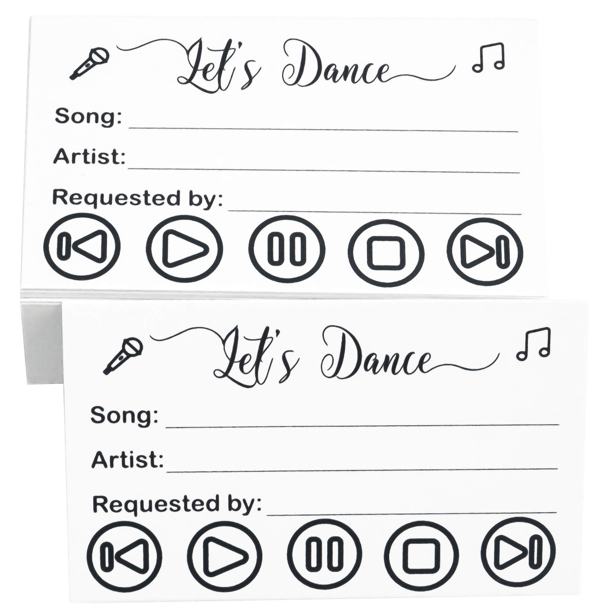 RXBC2011 100 Let's Dance Request Cards - Perfect for Wedding Receptions, Proms, Dance Parties, Band & DJ Events, Karaoke Nights - Music Suggestion Notes for Unforgettable Celebrations