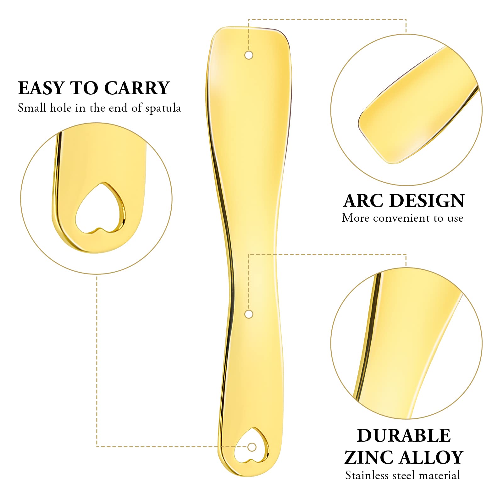 Sibba 3-Piece Facial Massage Spatula Set - Mini Skin Care Tools for Eye Cream, Lotion & Makeup Application - Reusable Stainless Steel Beauty Spatulas for Skincare & Cosmetics - Perfect for At-Home Spa, Facial Massage & Makeup Routine