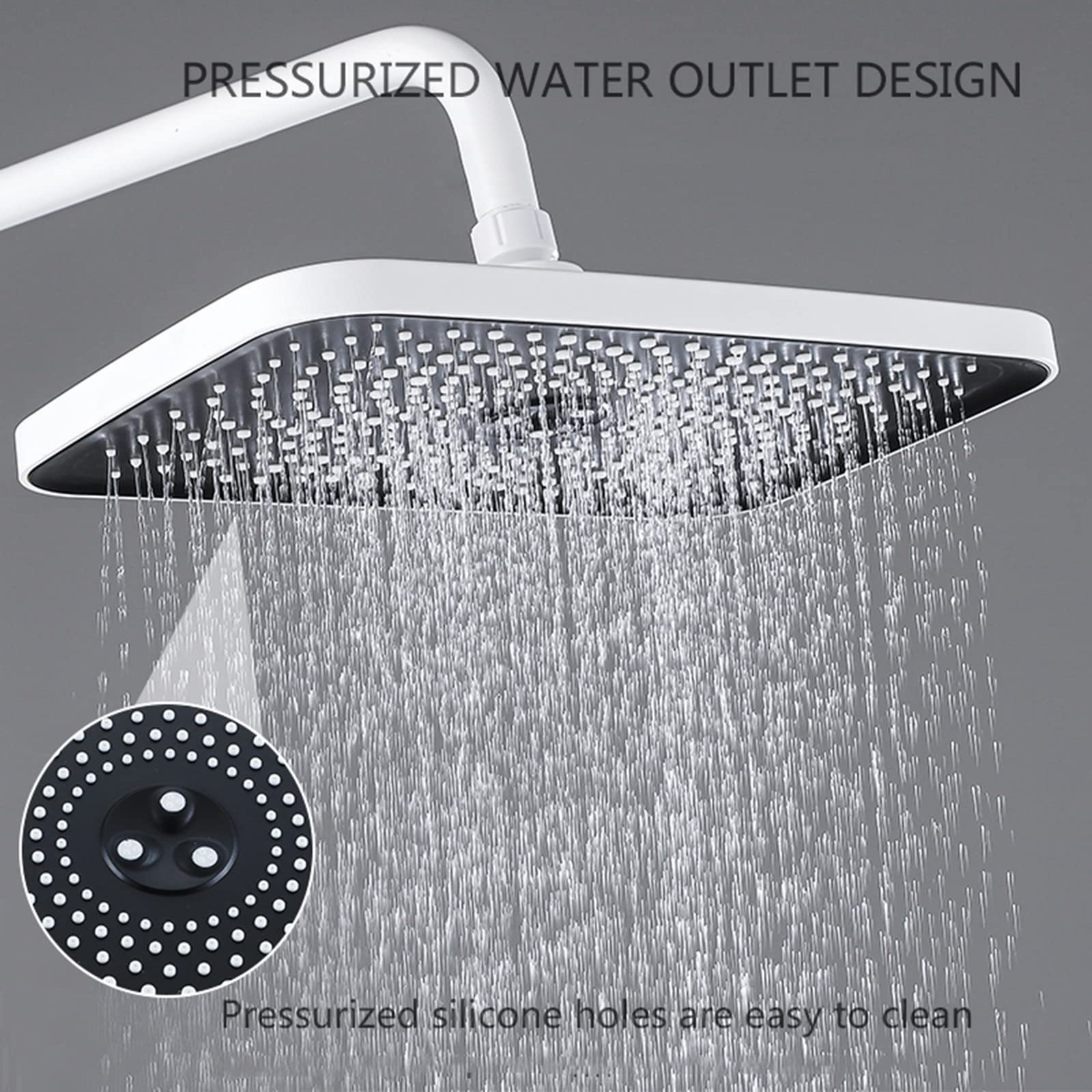Boyuan Thermostatic Digital Shower System - 4 Function Piano Key Mixer Tap with Rainfall Shower Head, Handheld Bidet Sprayer & Adjustable Tub Spout | Perfect for Modern Bathrooms, Spa-Like Experience & Water-Saving Homes
