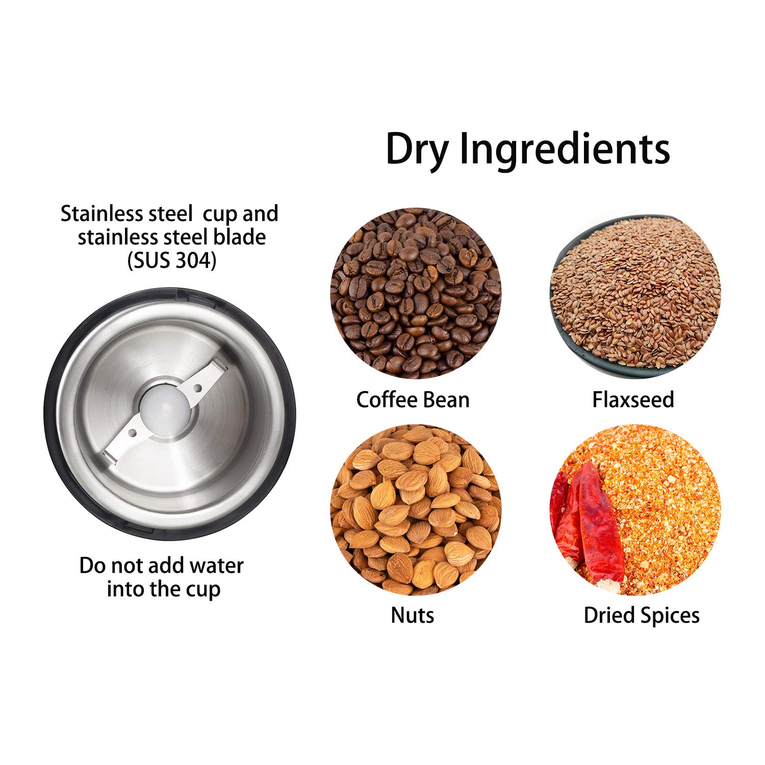 Premium DR MILLS DM-7441 Electric Coffee Grinder - Stainless Steel Blade for Coffee Beans & Spices - One-Touch Operation - Perfect for Home & Office Use - Black