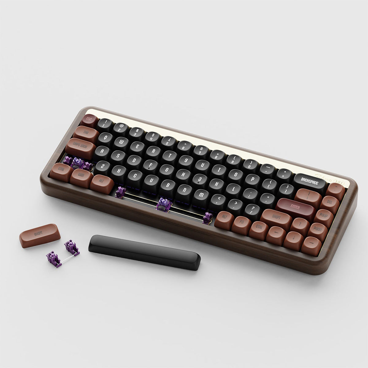 Akko MU01 Autumn 65% RGB Wireless Mechanical Keyboard with Rosewood Switch - Compact Gaming & Office Keyboard for PC, Mac, Typing Enthusiasts
