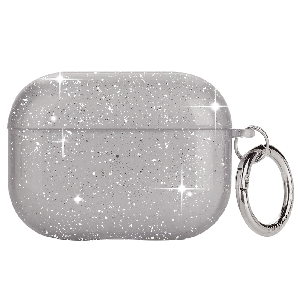 Premium Grey Stardust AirPod Case - Protective Cover for AirPods 1/2/3 & Pro - Trendy Glitter Design for Everyday Use, Travel & Work