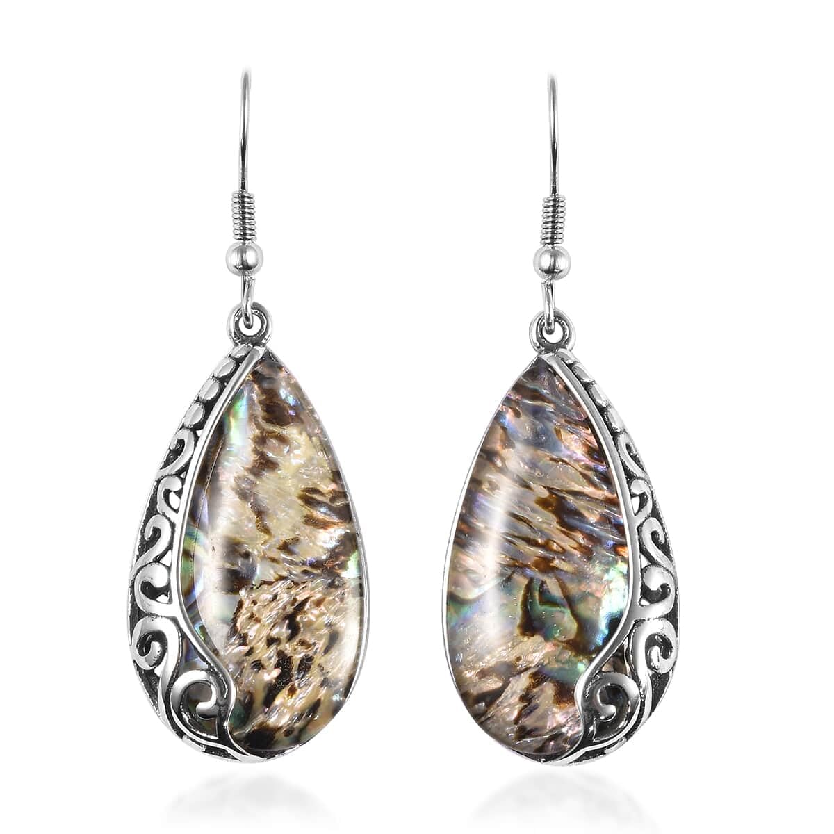 Shop LC Abalone Shell Stainless Steel Dangle Drop Earrings for Women - Hypoallergenic Jewelry Gift for Birthday, Anniversary & Special Occasions | Elegant Everyday Wear & Party Accessories