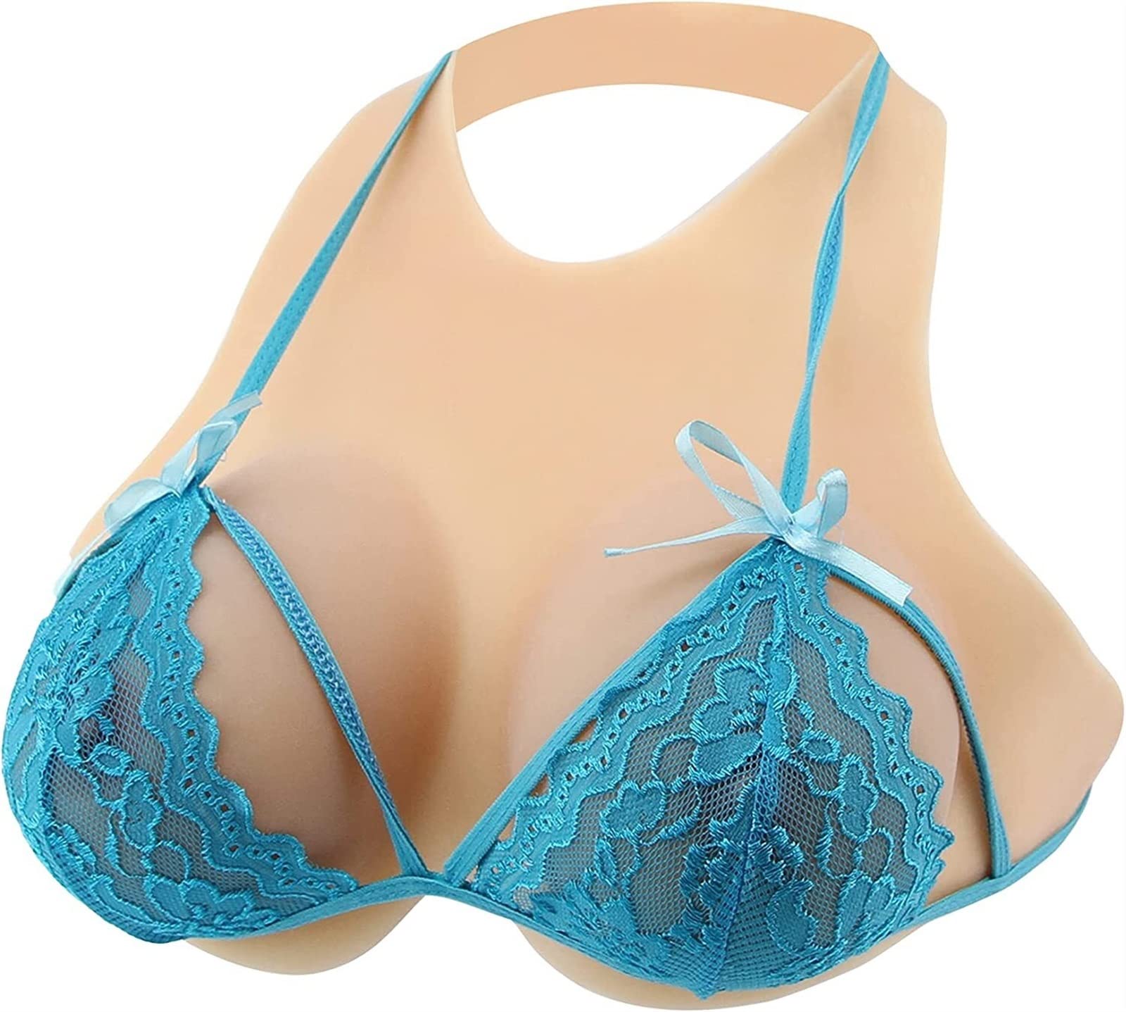 YYTCG Silicone Breast Forms for Women - A/B/C/D/E Cup Artificial Fake Breasts for Crossdressers, Drag Queens & Transgender - Natural Looking Silicone Filler (Size E) - Perfect for Costumes, Cosplay & Gender Affirmation