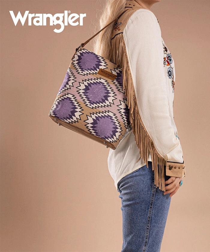 Wrangler Dual-Sided Print Canvas Shoulder Bag for Men & Women - Stylish Crossbody Purse for Travel, Work, and Everyday Use