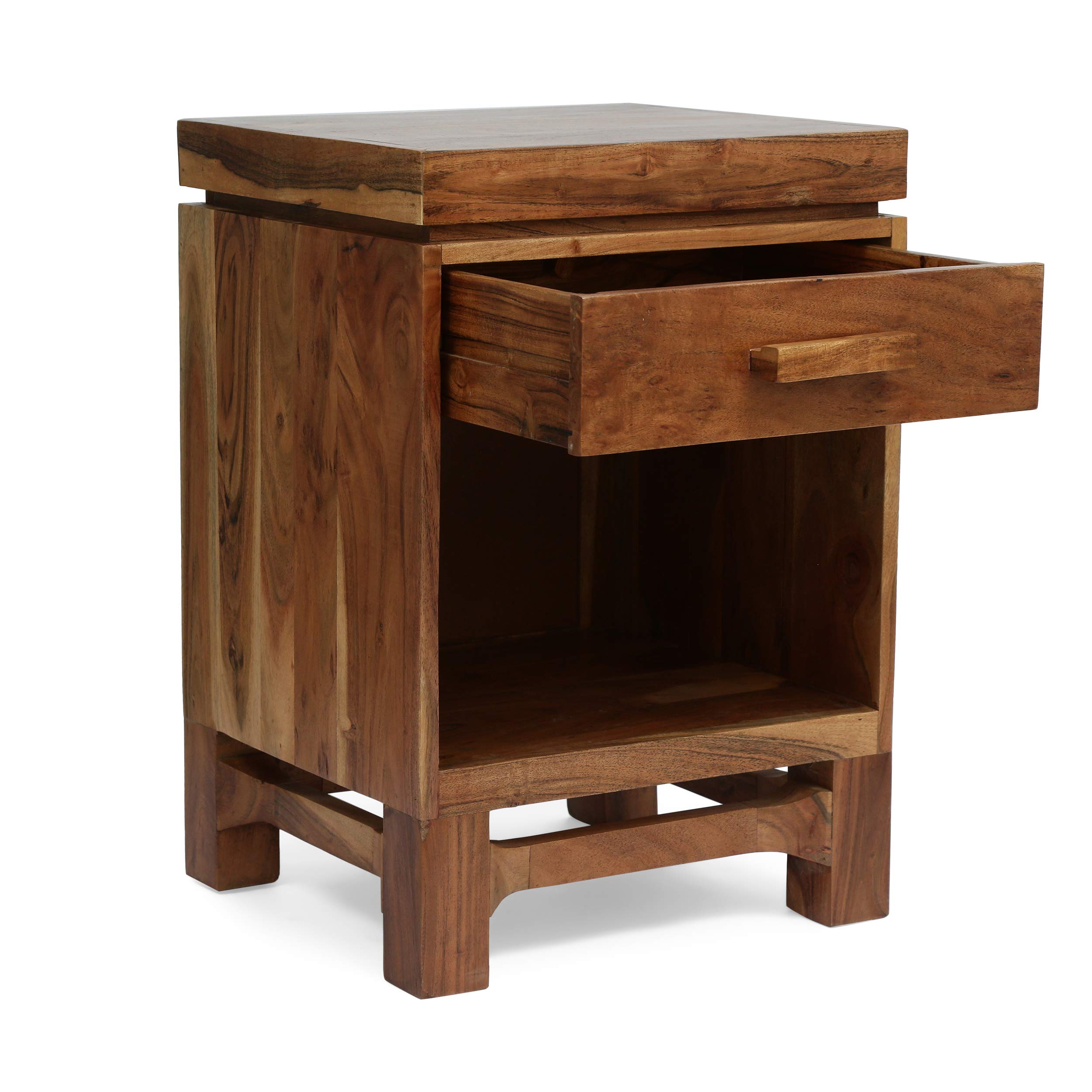 Christopher Knight Home Wadley Nightstand, Natural Wood Bedside Table with Drawer - Perfect for Bedroom, Living Room, or Office Storage