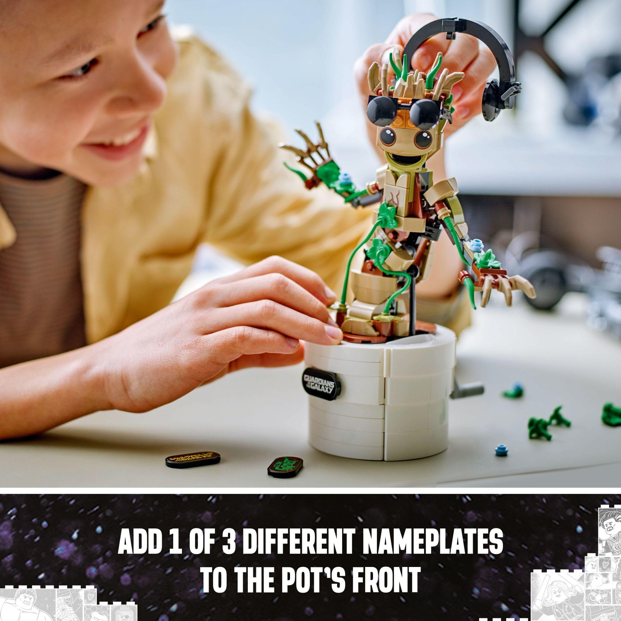 LEGO Marvel Dancing Groot Building Toy Set - Guardians of The Galaxy Super Hero Interactive Playset with Hand-Operated Animation - Perfect Birthday Gift for Kids & Marvel Fans - Creative Play & Collectible Display for Home & Office Decor