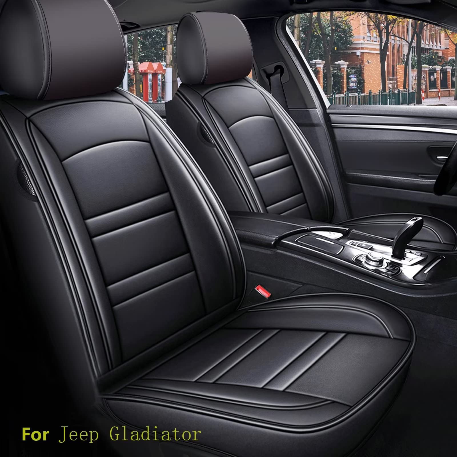 Premium Synthetic Leather Seat Covers for Jeep Gladiator 2020-2022 | 5-Seat Full Set with Airbag Compatibility | Waterproof, Durable & Easy to Install Car Seat Protectors | Perfect for Off-Road Adventures & Daily Commutes