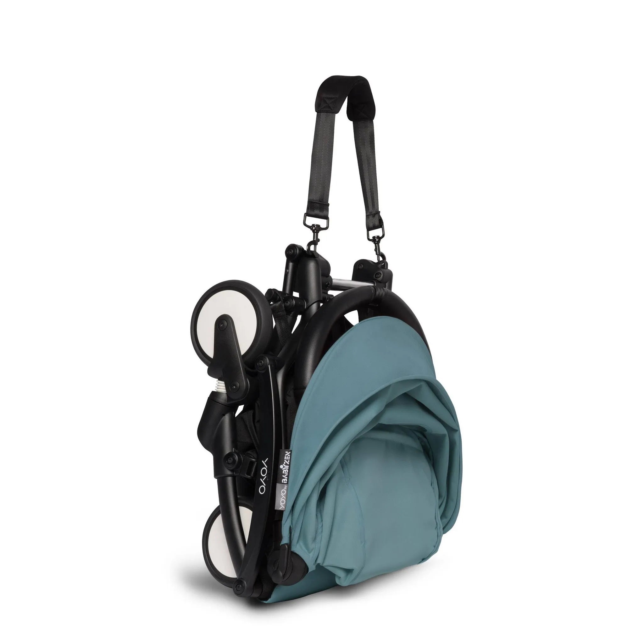 YOYO2 Lightweight Baby Stroller - Compact & Foldable Travel Stroller in Black Aqua | Perfect for Air Travel, City Walks & Everyday Use