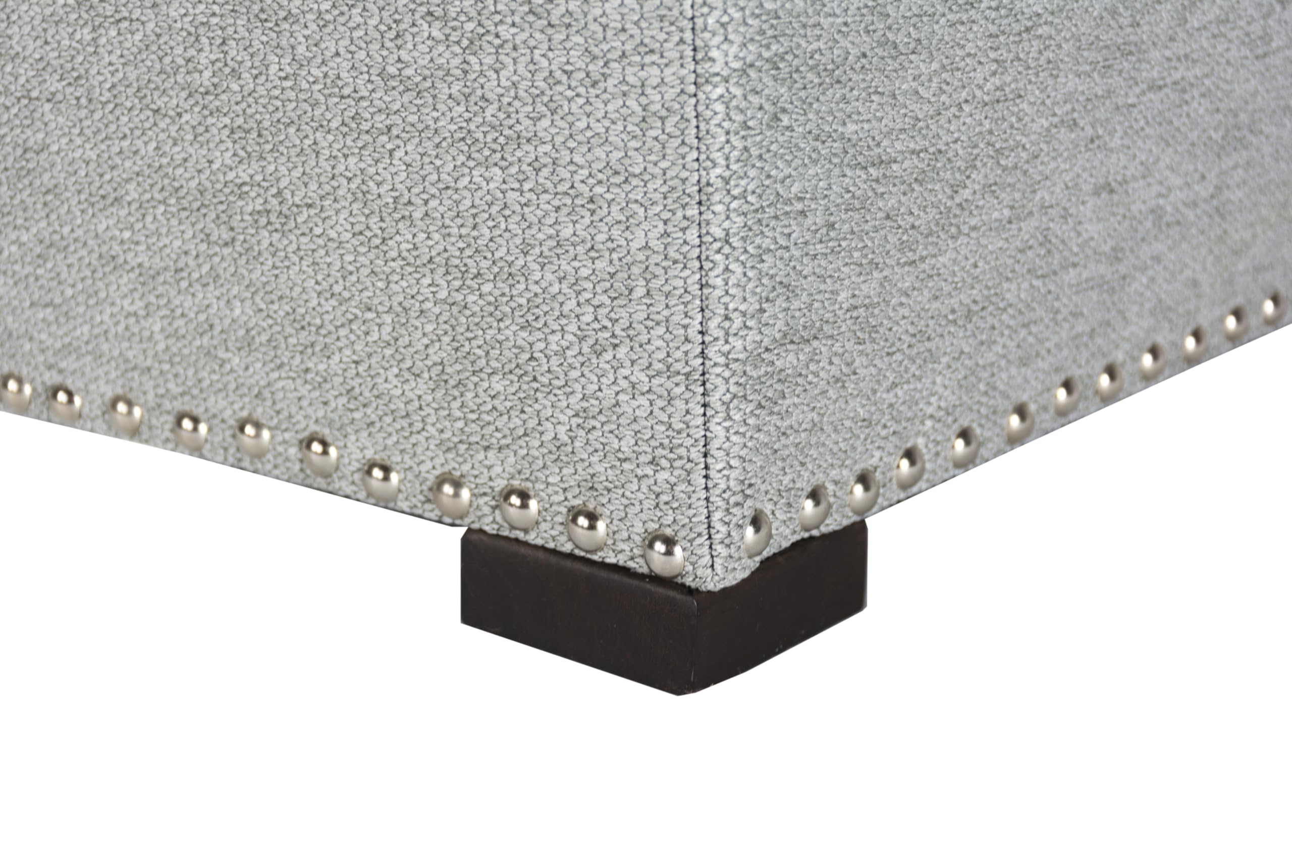 MJL Furniture Designs Tami Square Fabric Upholstered Storage Ottoman with Removable Cushion - Stone Gray - Versatile Living Room Footrest, Coffee Table & Hidden Storage Solution