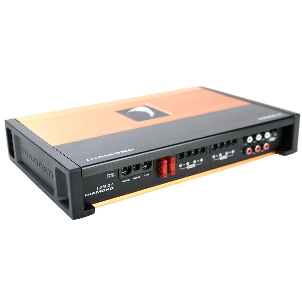 Diamond Audio HX600.4 600W RMS HEX Series 4 Channel Full Range Class D Car Amplifier - High Power Audio for Cars, Trucks & Marine Vehicles