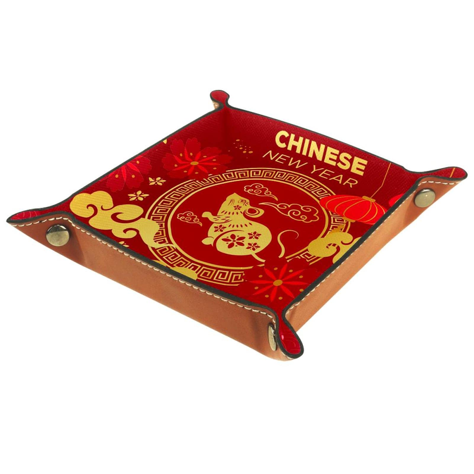 Leather Folding Dice Tray with Storage Compartment - Rolling Game Tray for Jewelry, Watches, Keys, Coins & Candy - Perfect for Game Nights, Travel & Home Organization