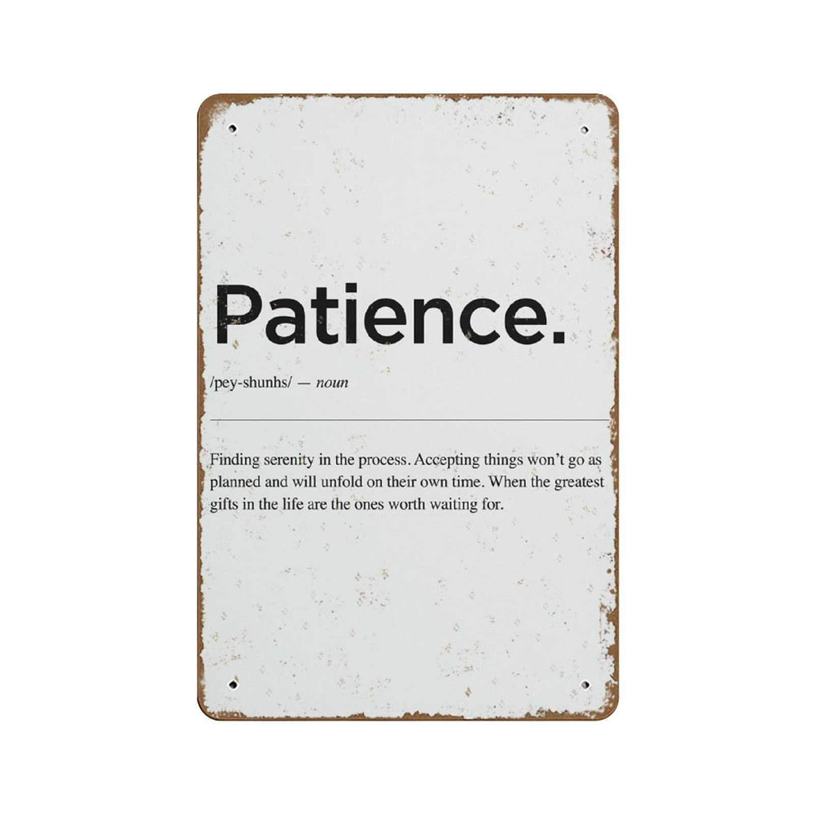 NOMELY Patience Definition Motivational Metal Sign - 8