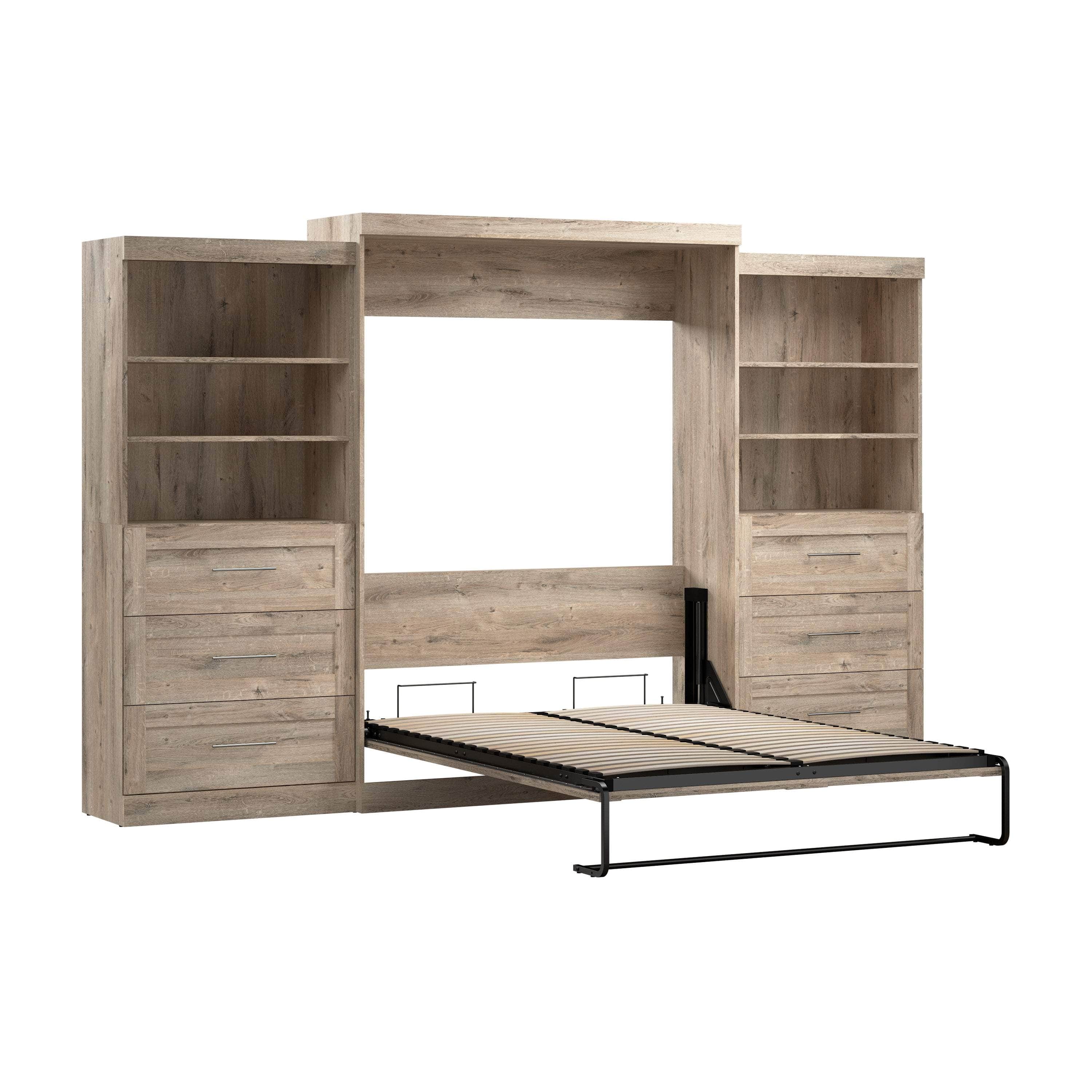 Pur Queen Murphy Wall Bed with 2 Storage Drawers - Space Saving Fold Down Bed (136 Inch) in 6 Colors | Perfect for Small Apartments, Guest Rooms & Home Offices