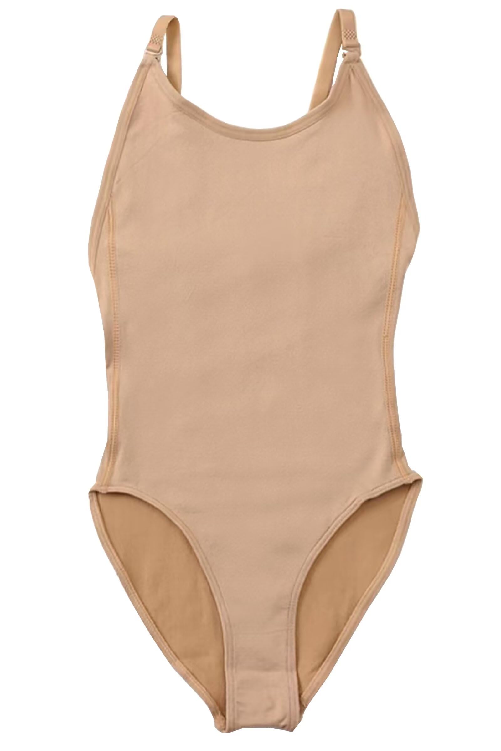 S.lemon Nude Camisole Ballet Leotard with Adjustable Straps - Seamless Dance Undergarment for Ballet, Yoga & Performance