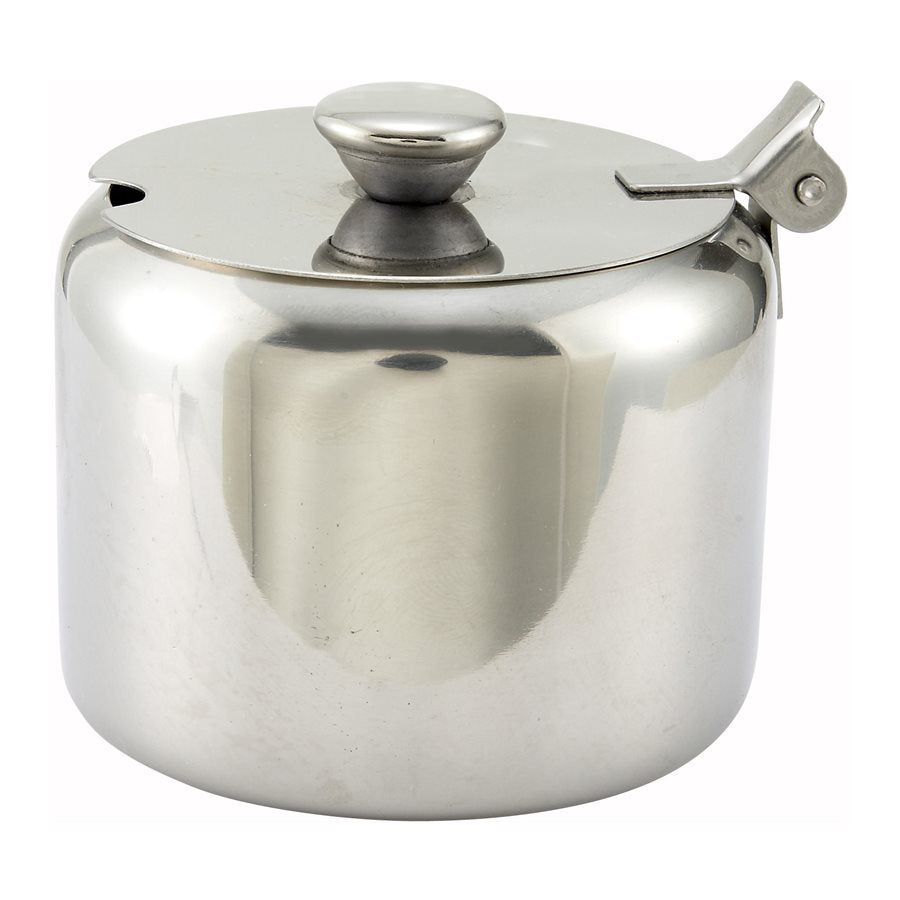 Winco 10 Oz Stainless Steel Sugar Bowl with Lid - Perfect for Coffee, Tea & Kitchen Storage | Durable & Airtight Design for Freshness
