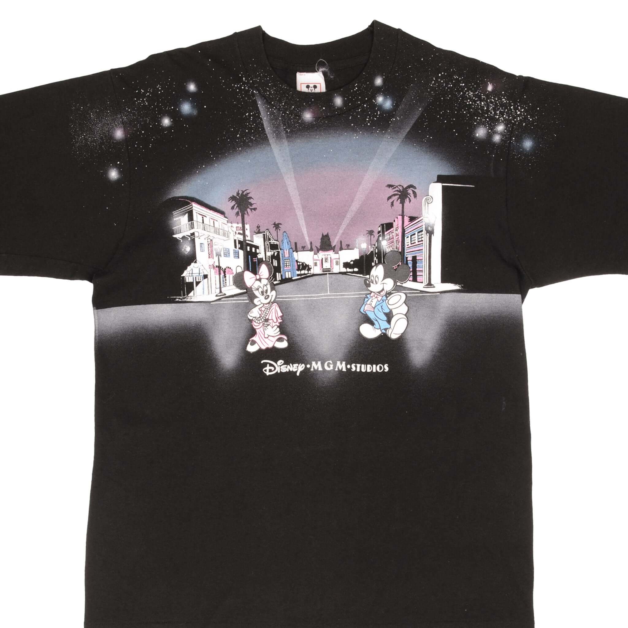 Vintage Disney Mickey & Minnie Mouse All Over Print MGM Graphic Tee Shirt - Large Size, Made in USA - Casual Wear, Theme Parks, Disney Fan Gifts, Retro Fashion Statement