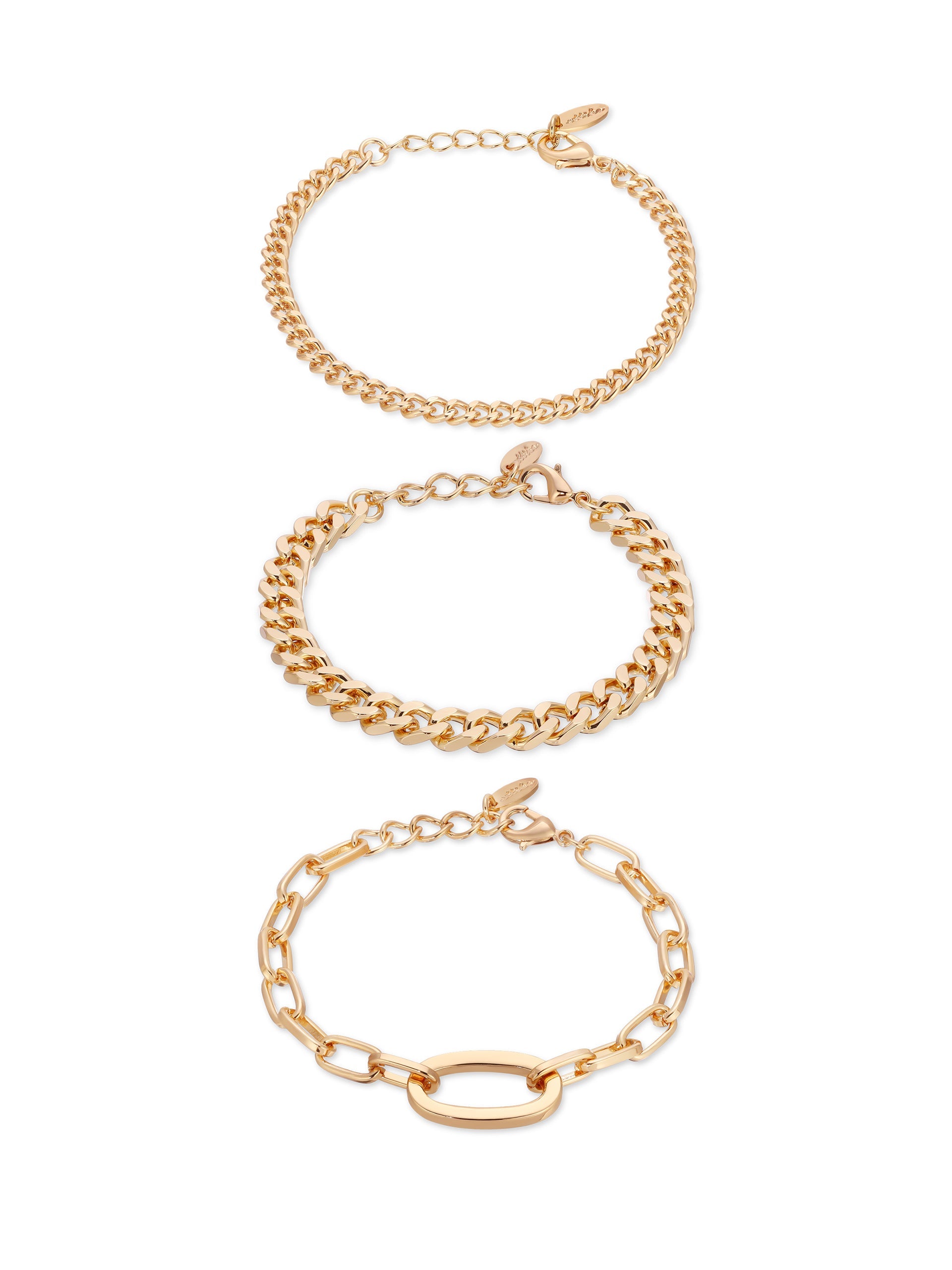 3-Piece Chain Game Bracelet Set for Women - Trendy Stackable Bracelets for Casual Wear, Parties & Gifts
