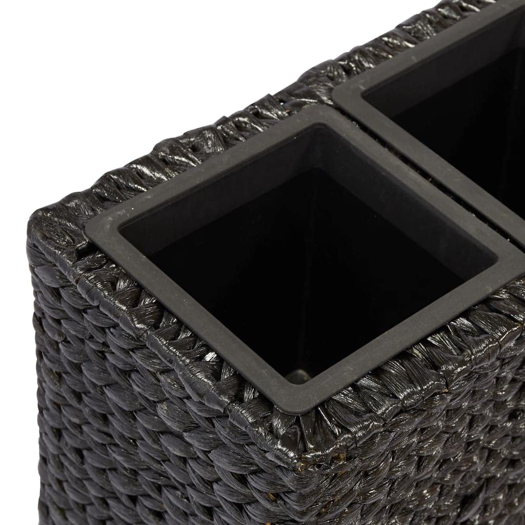 vidaXL Elevated Garden Bed with Black Water Hyacinth Planter & 4 Removable Pots - Durable Outdoor Planting Solution for Vegetables, Herbs, and Flowers - Perfect for Patio, Balcony, and Backyard Gardening
