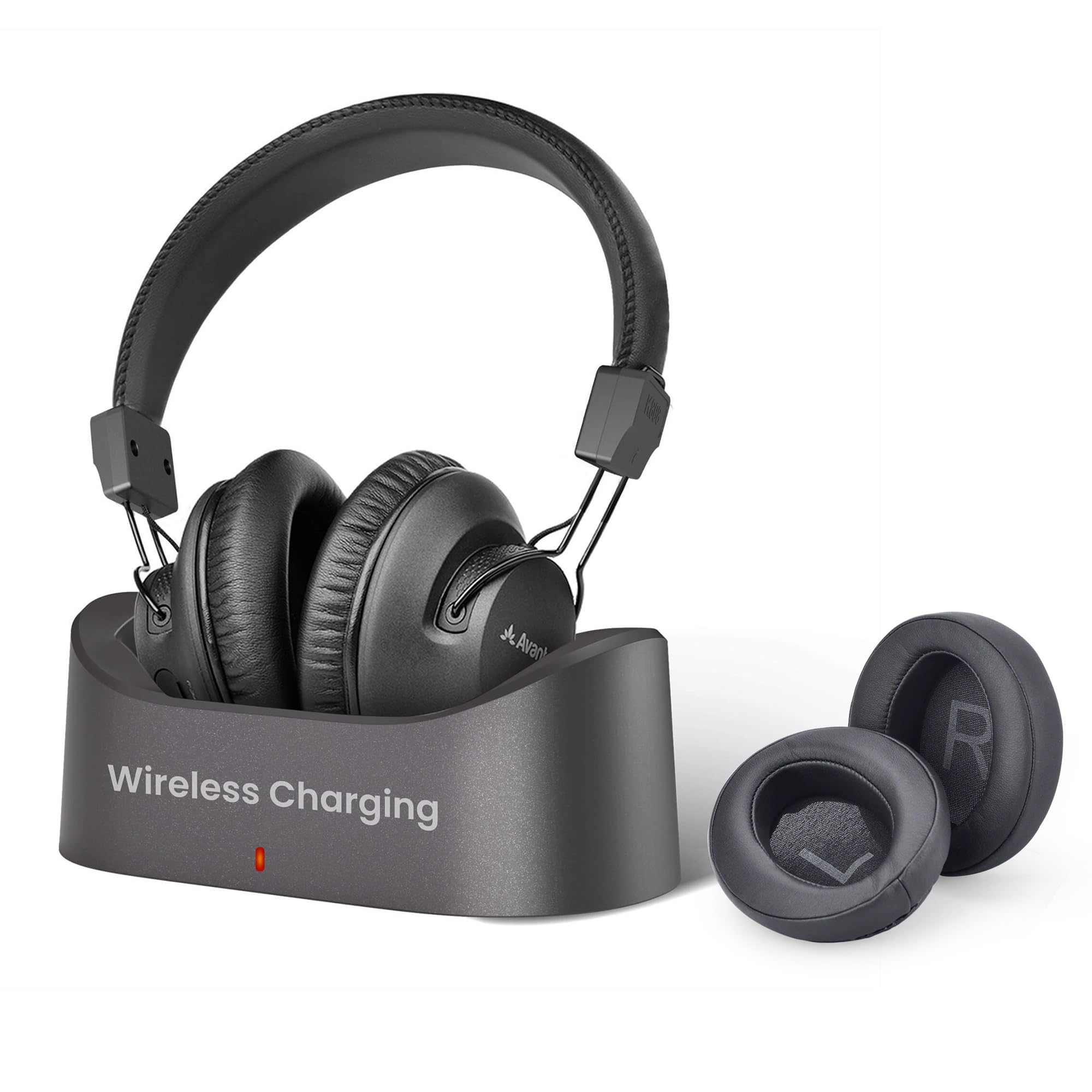 Avantree Audition 3 Wireless Bluetooth Headphones with Extra Ear Pads Bundle - aptX-Adaptive HD Audio, Clear Voice Mode & Volume Boost for Smart TV Watching, Gaming & Home Theater Use