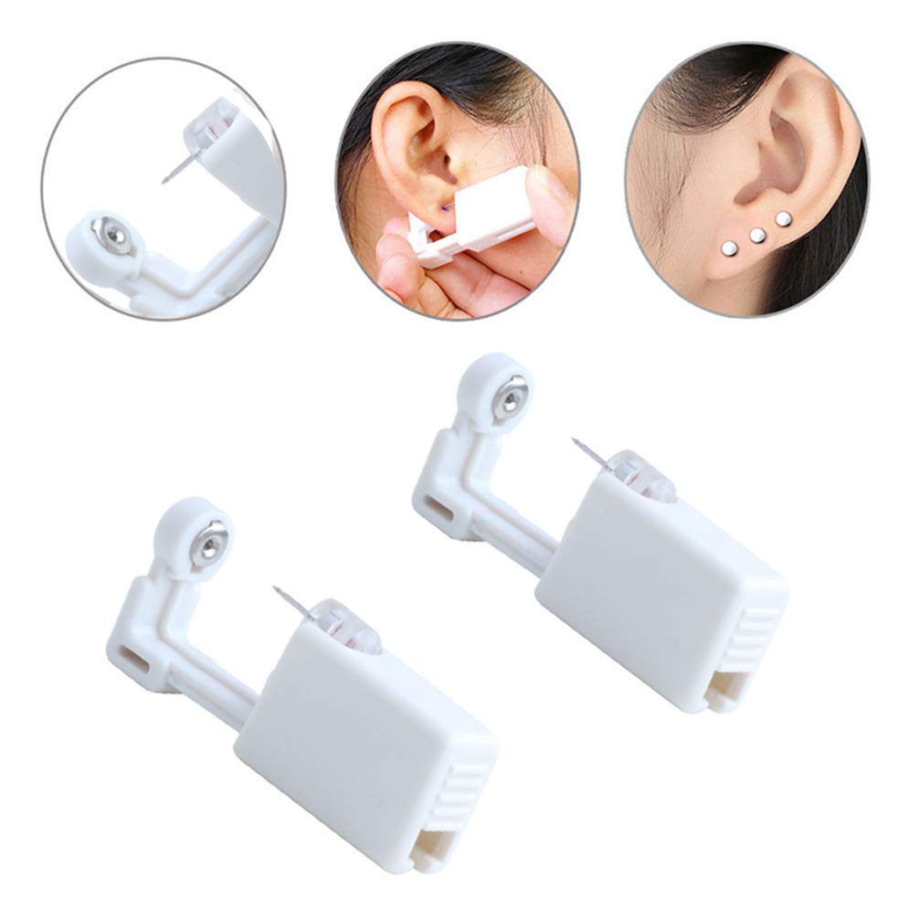 2 Pack Hermosa Ear Piercing Gun Kit - Disposable Sterile Ear Piercing Tool for Pain-Free Ear Lobe Piercing | Perfect for Home Use, Salon Professionals & First-Time Piercing