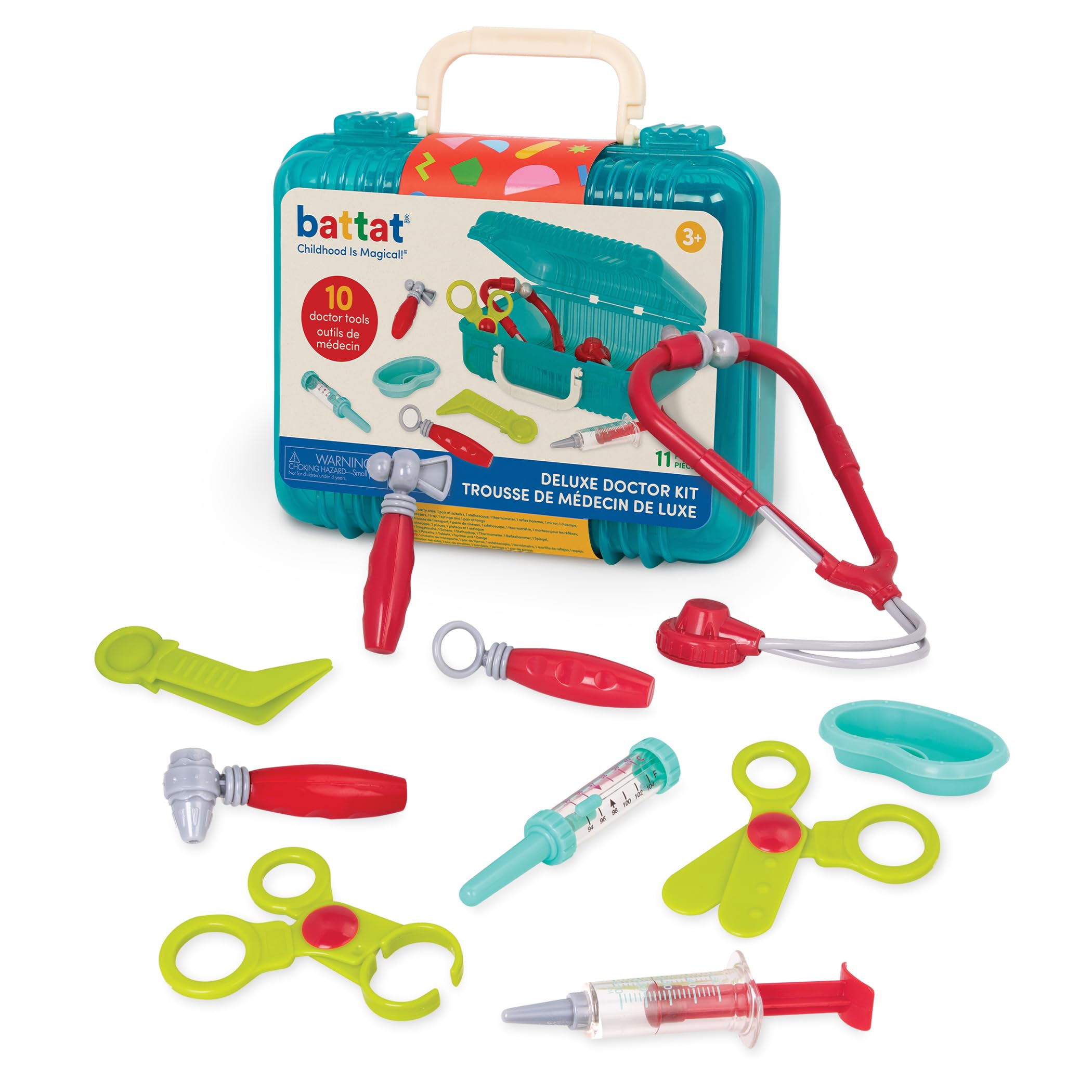 Battat Deluxe Pretend Play Doctor Kit for Kids - 10-Piece Nurse Toy Set with Carry Case - Toddler House Call Playset for Ages 3+ - Perfect for Role Play, Birthday Gifts & Early Learning Activities