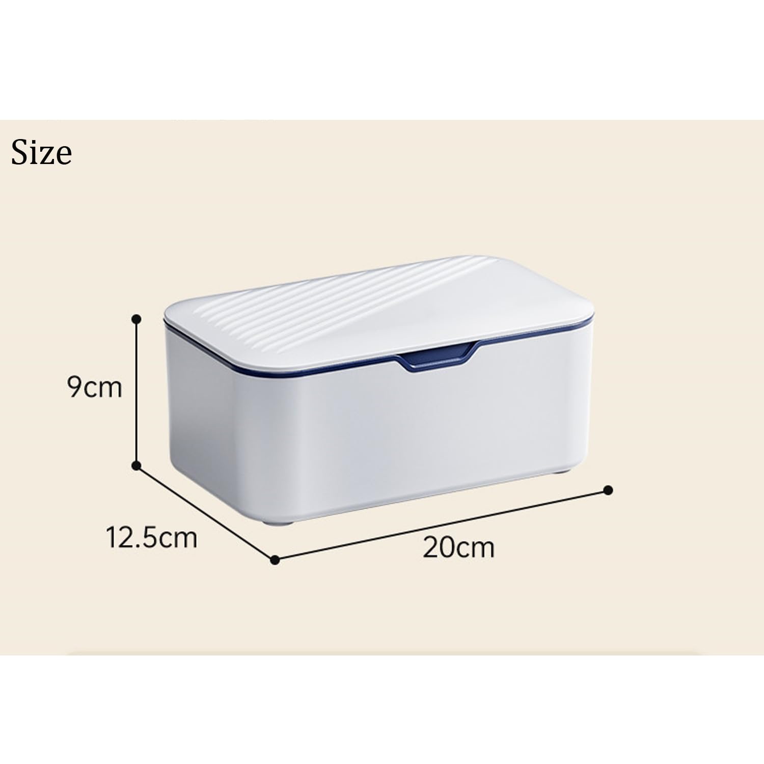 Face Mask Dispenser Box With Cover - Clear Plastic Storage Organizer for Personal Protective Masks (Blue) | Perfect for Home, Office & Travel Use