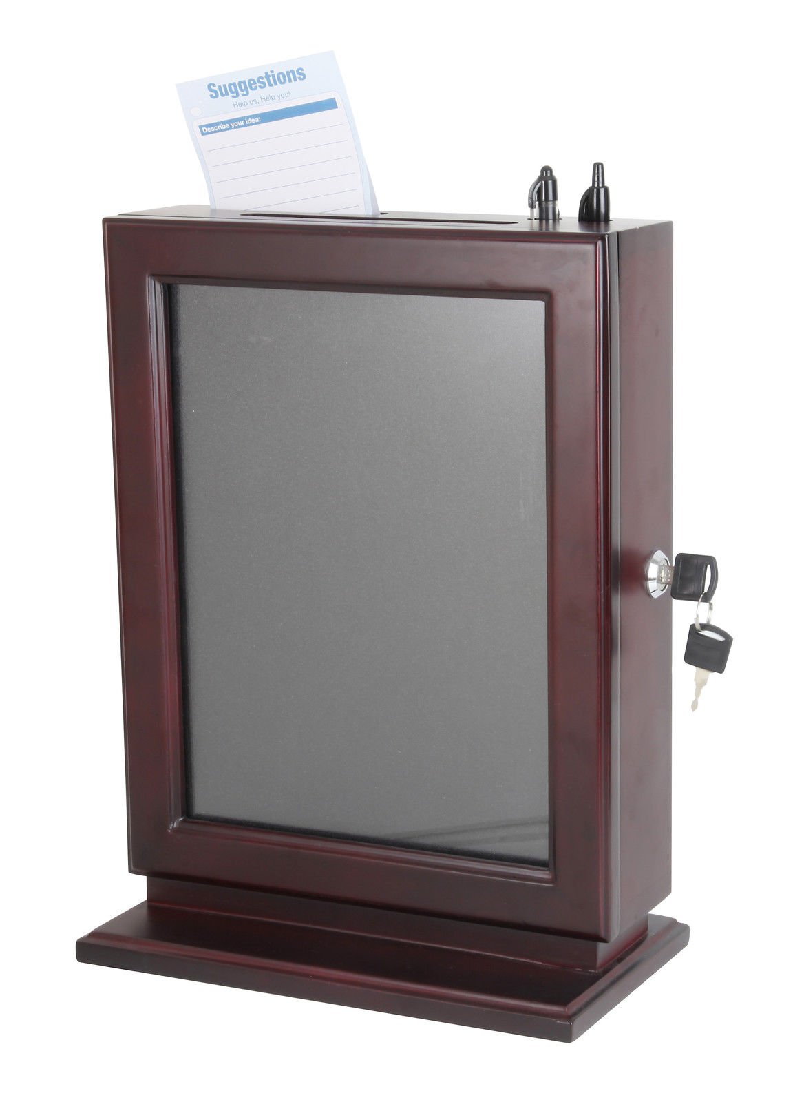 FixtureDisplays® Wooden Collection Box - Charity Donation Box for Fundraising, Voting & Suggestions - Handcrafted Wooden Money Box for Events, Churches & Schools (Model 14696)