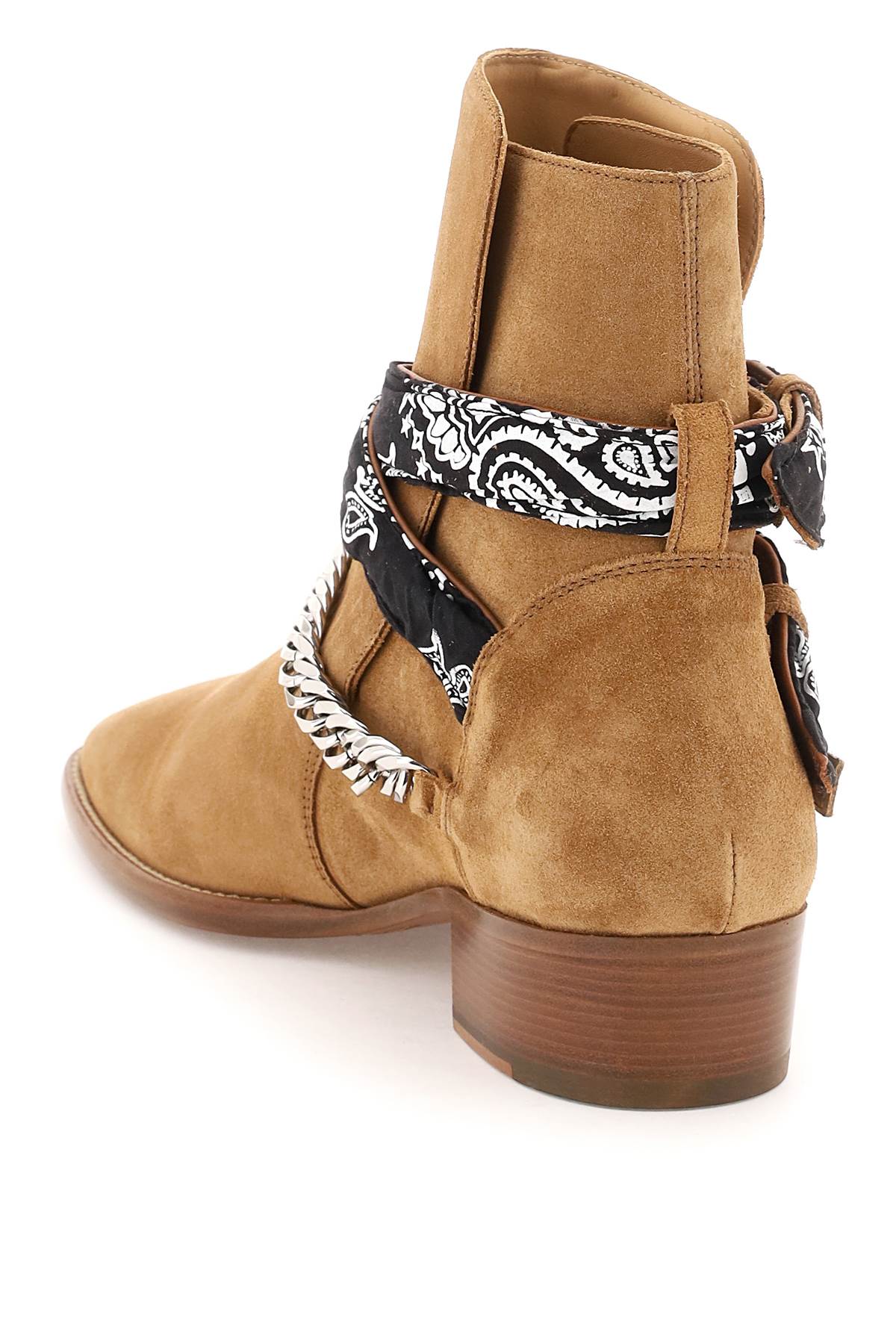 Amiri Bandana Buckle Boots - Stylish Western Ankle Boots for Women & Men | Perfect for Casual Outfits, Music Festivals & Cowboy-Themed Parties