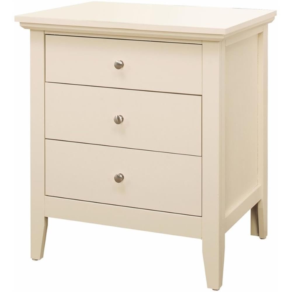 Glory Furniture Hammond 3-Drawer Nightstand in Beige - Modern Bedside Table with Storage for Bedroom, Guest Room & Dorm