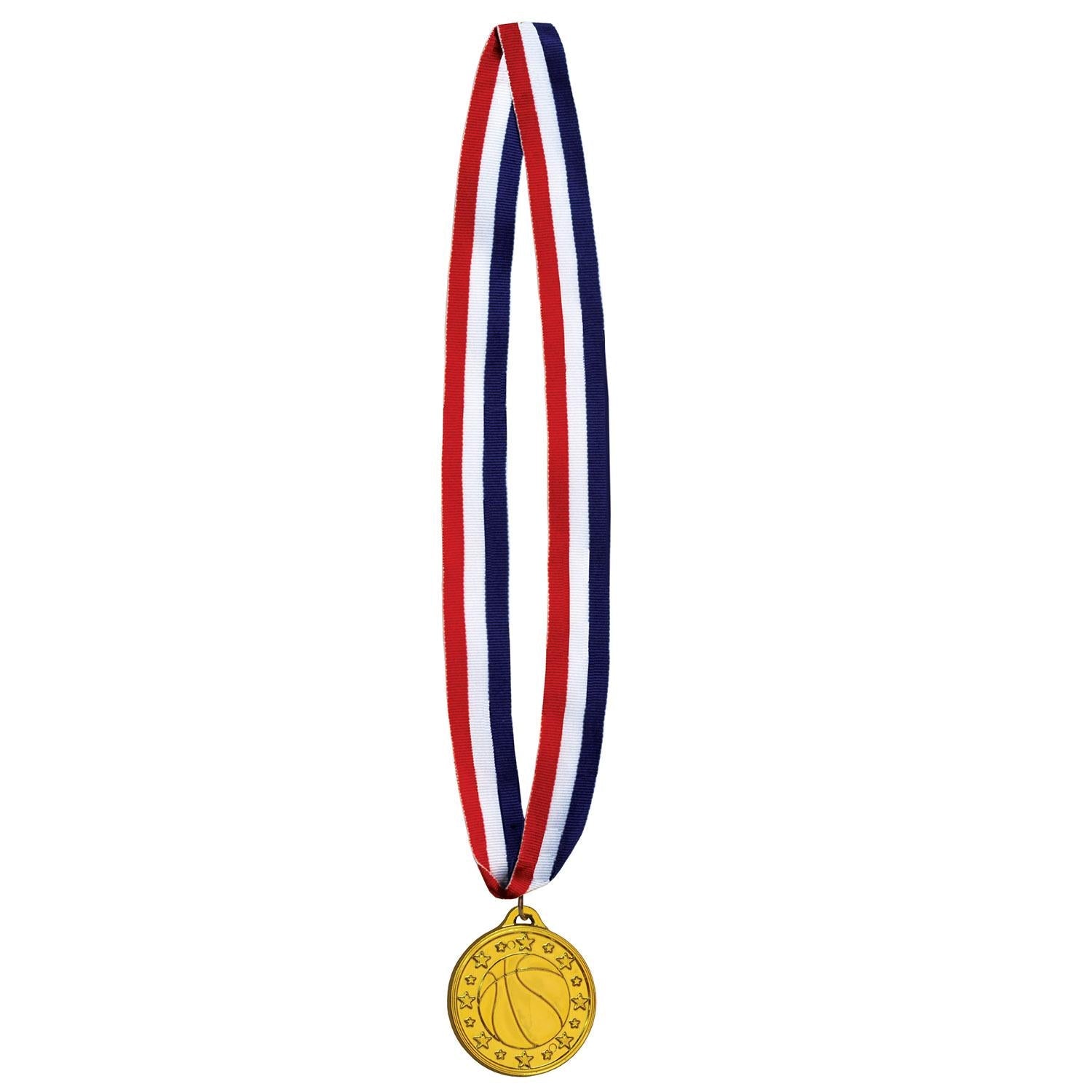 12 Pack Beistle Basketball Medals with Ribbons - Award Prizes for Tournaments, Sports Events & School Competitions - Perfect for Basketball Trophies, Youth Awards & Team Recognition